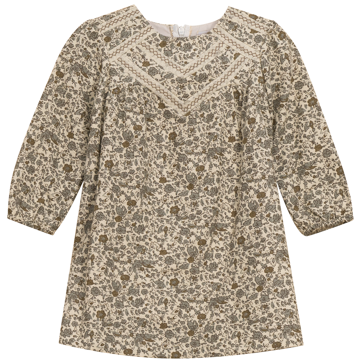 Floral Printed Dress in Grey Floral by Clô