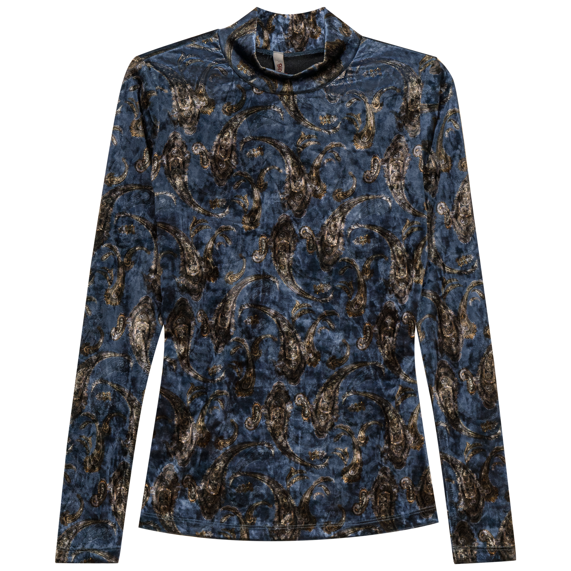 Printed Mock Neck Top in by Ginger