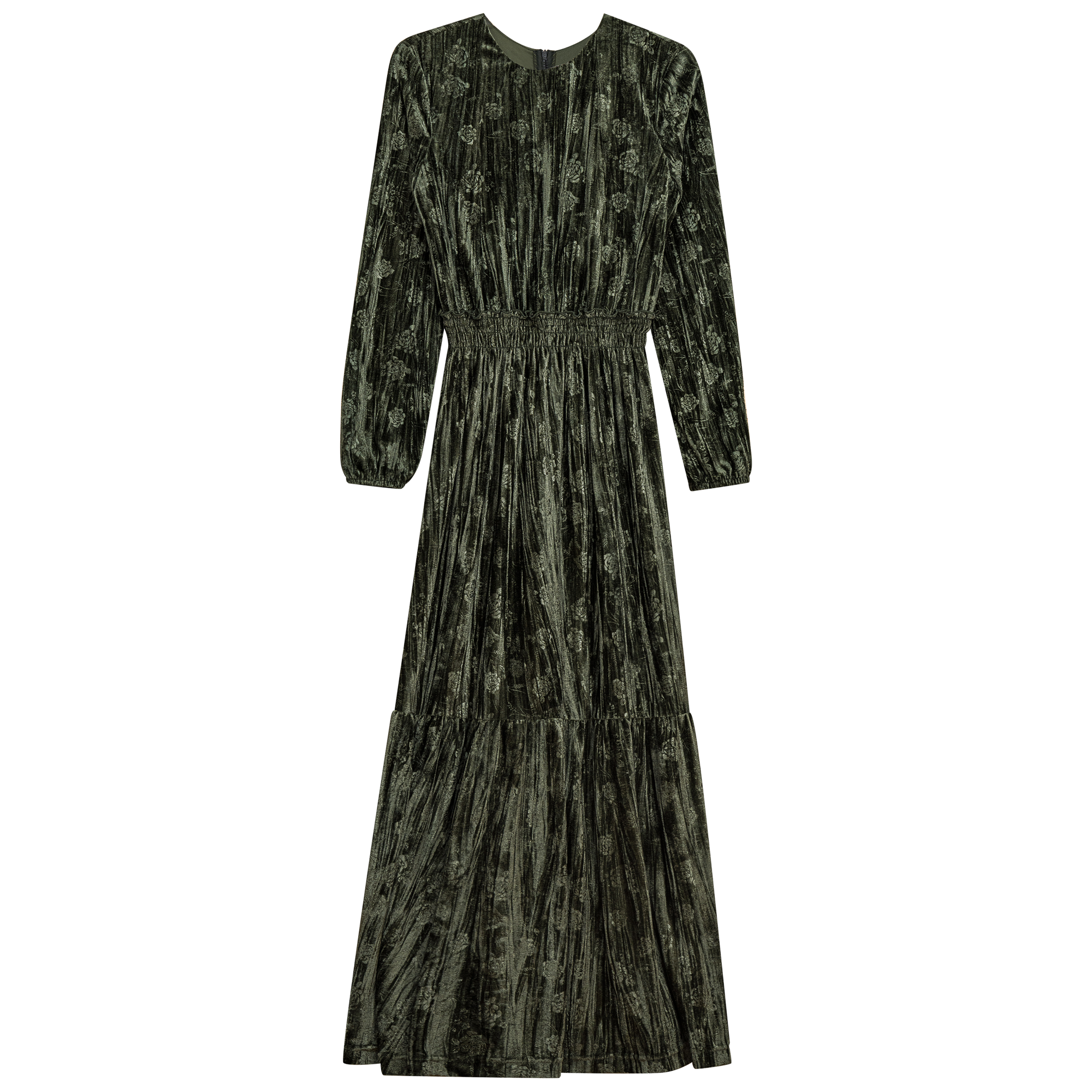 Printed Maxi Dress in Olive Olive by Note
