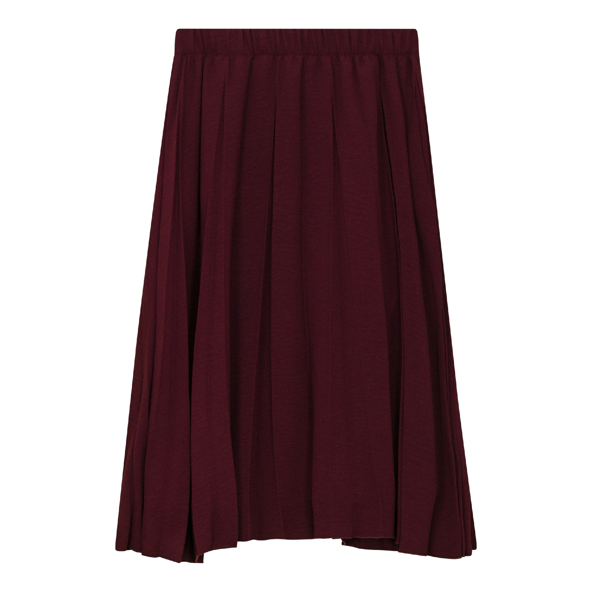 Woven Lollypop Pleated Skirt in Burgundy by Noni