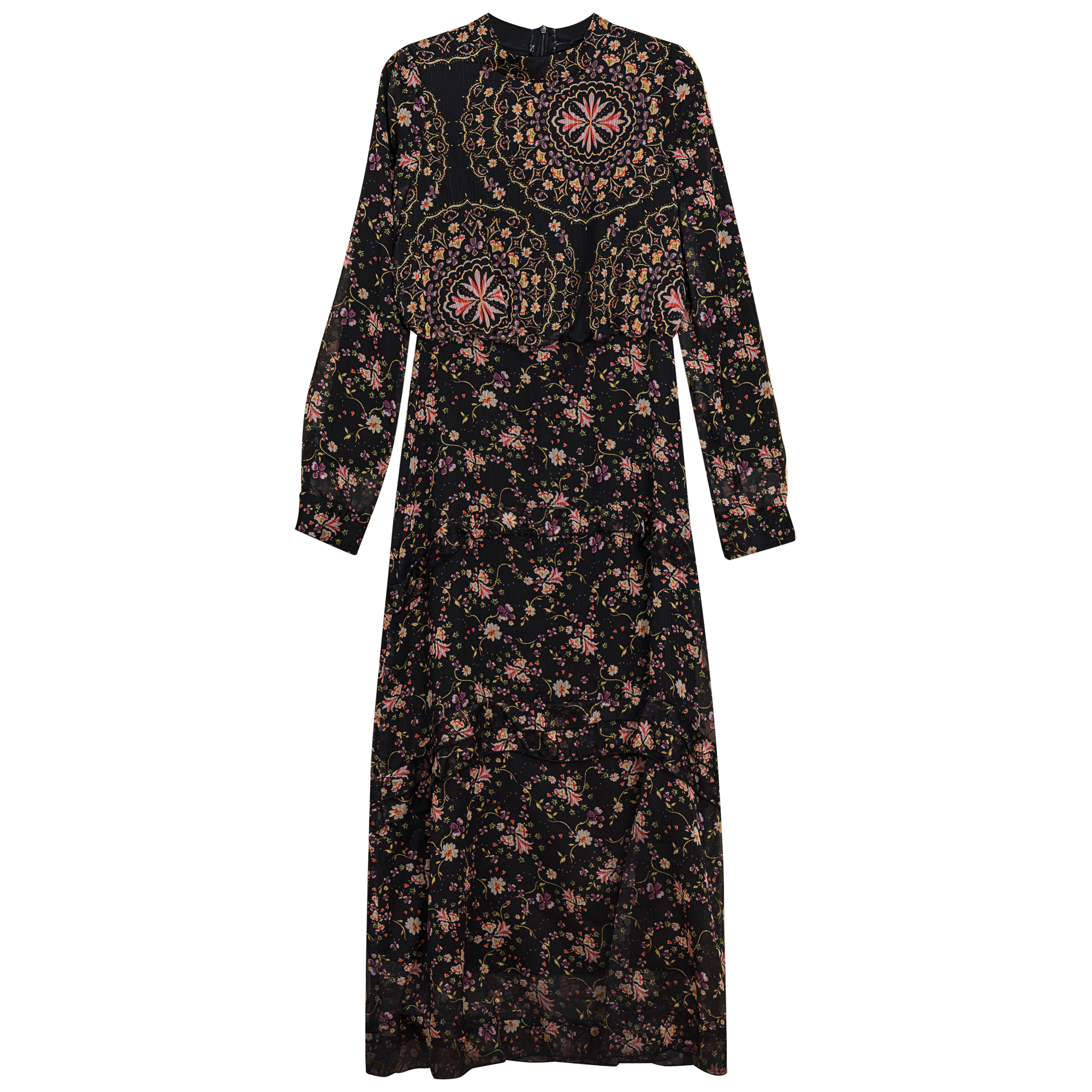 Tiered Ruffled Dress in Geo Print by Noni