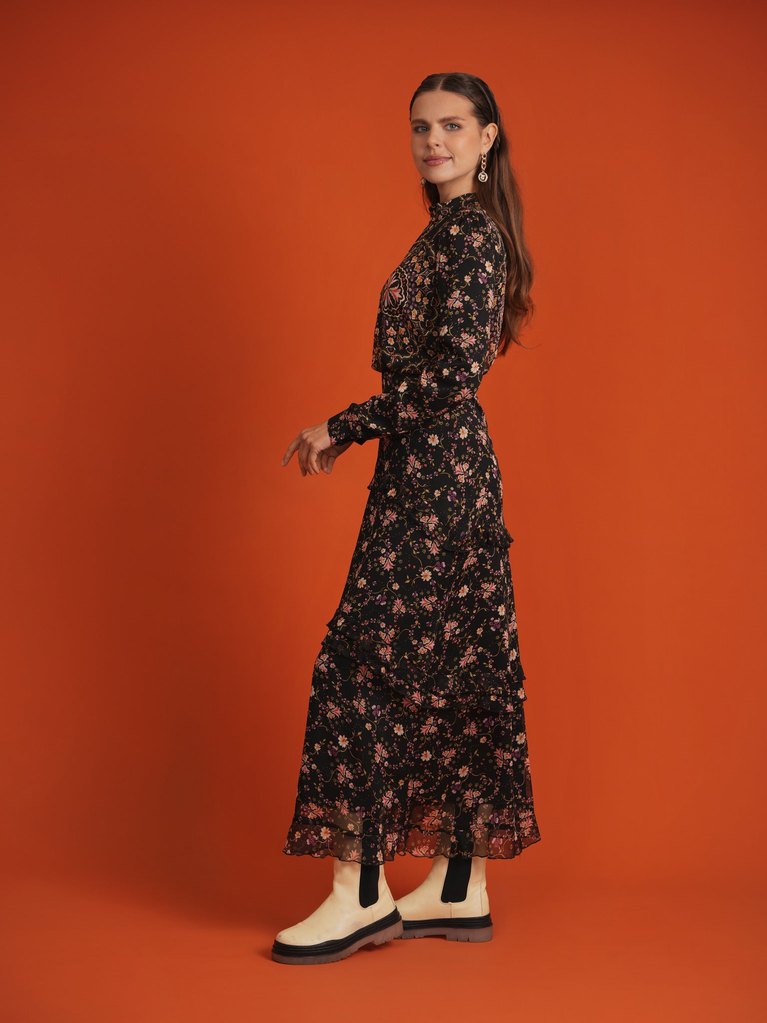 Tiered Ruffled Dress in by Noni