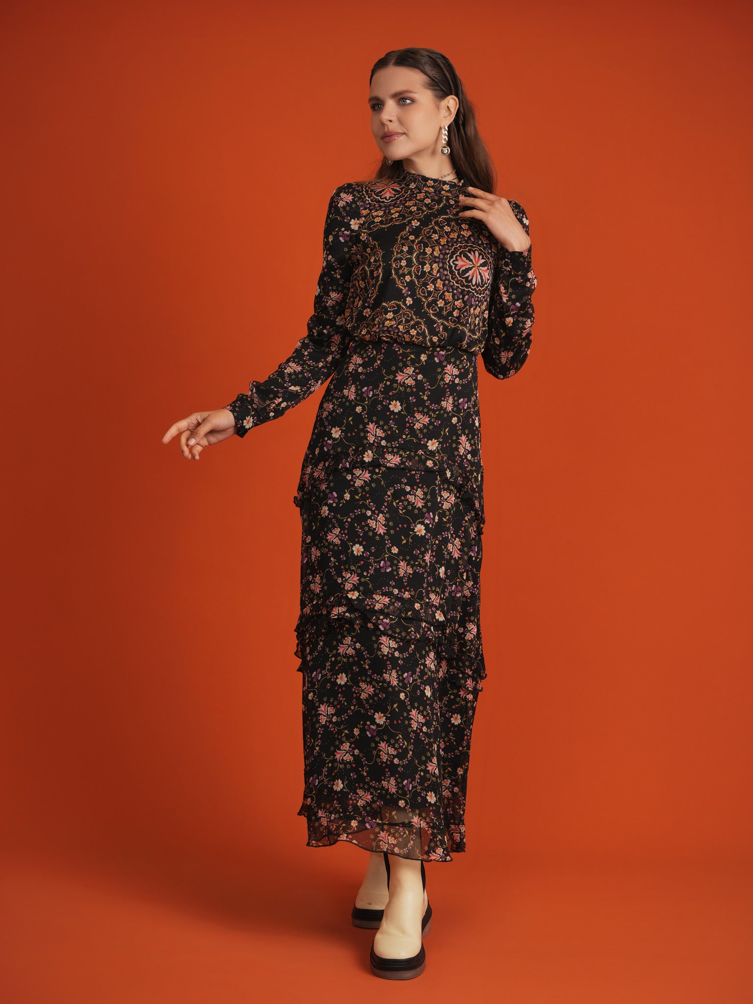 Tiered Ruffled Dress in by Noni