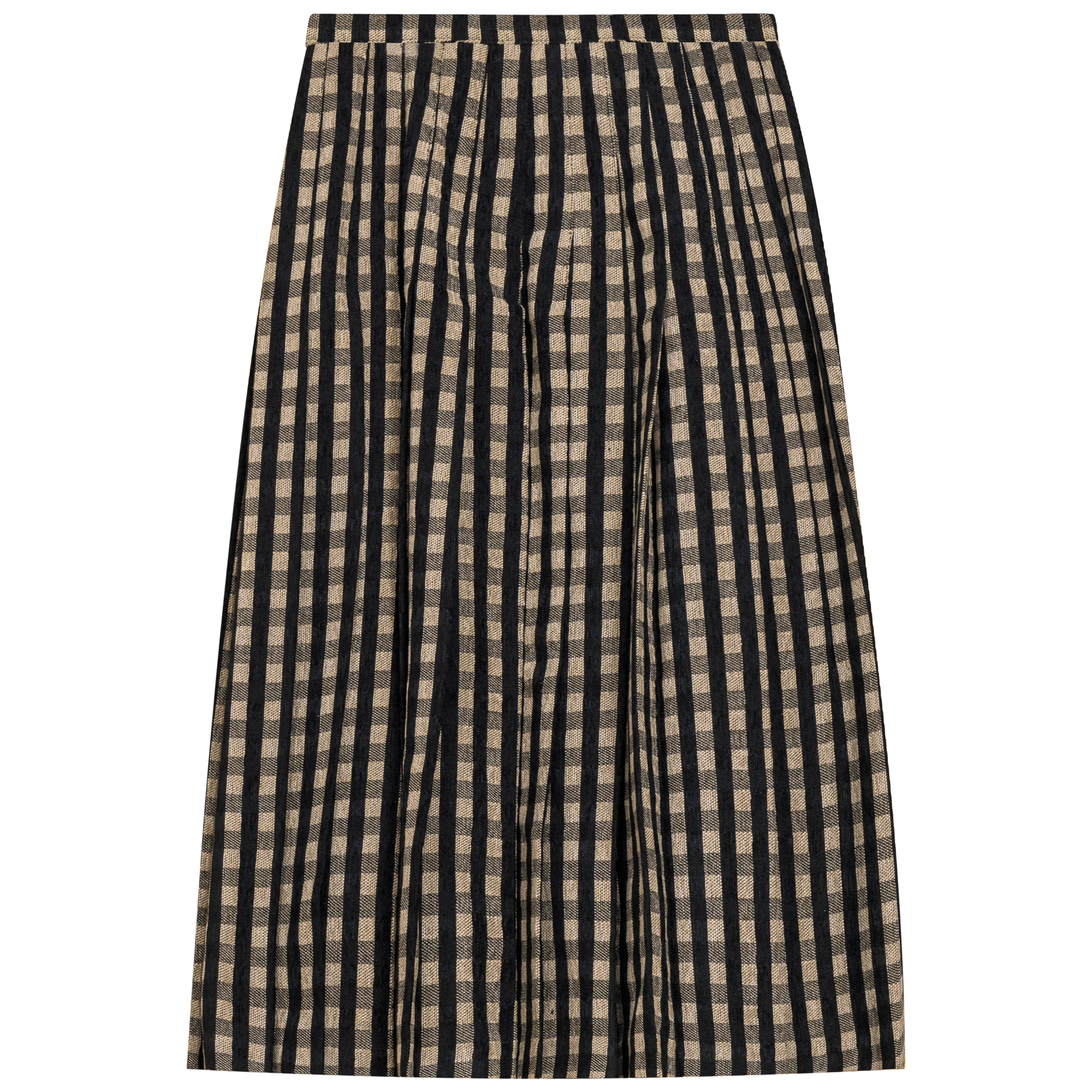 Checkered Pleated Skirt in Beige Checks by Noni