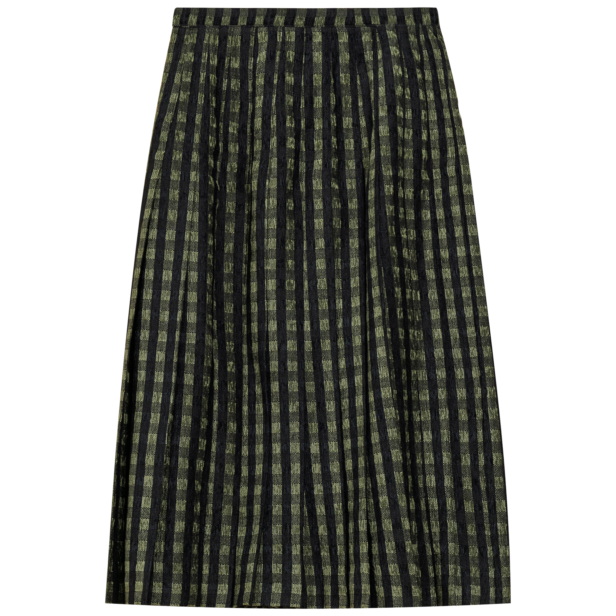 Checkered Pleated Skirt in Olive Checks by Noni