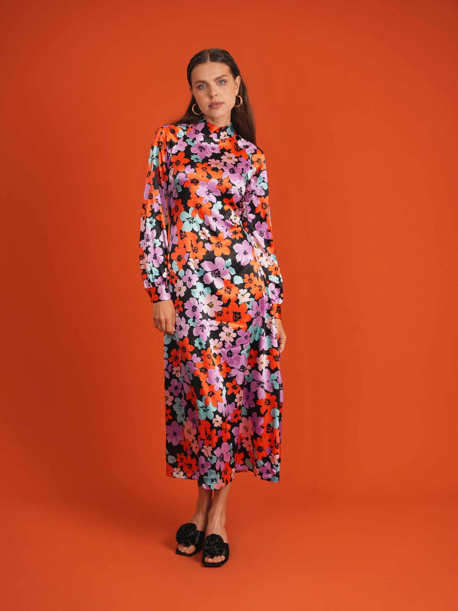 Multi Floral Woven Dress in by Noni