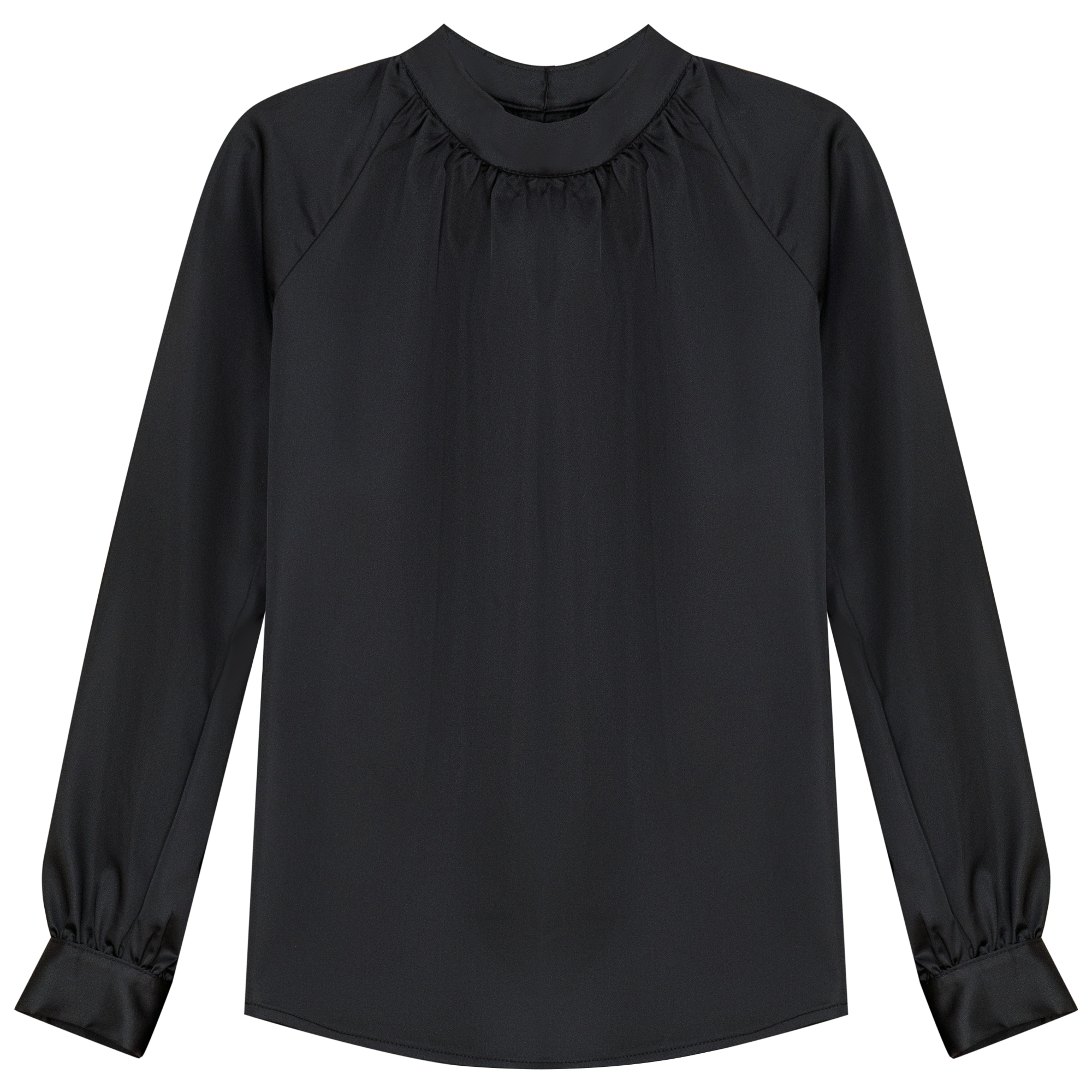 Button Down Top in Solid Black by Noni