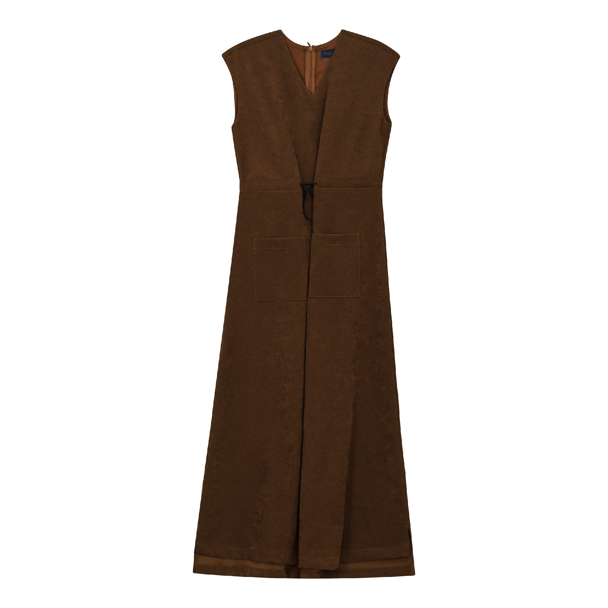 Suede Jumper with Pockets in Cognac by Noni