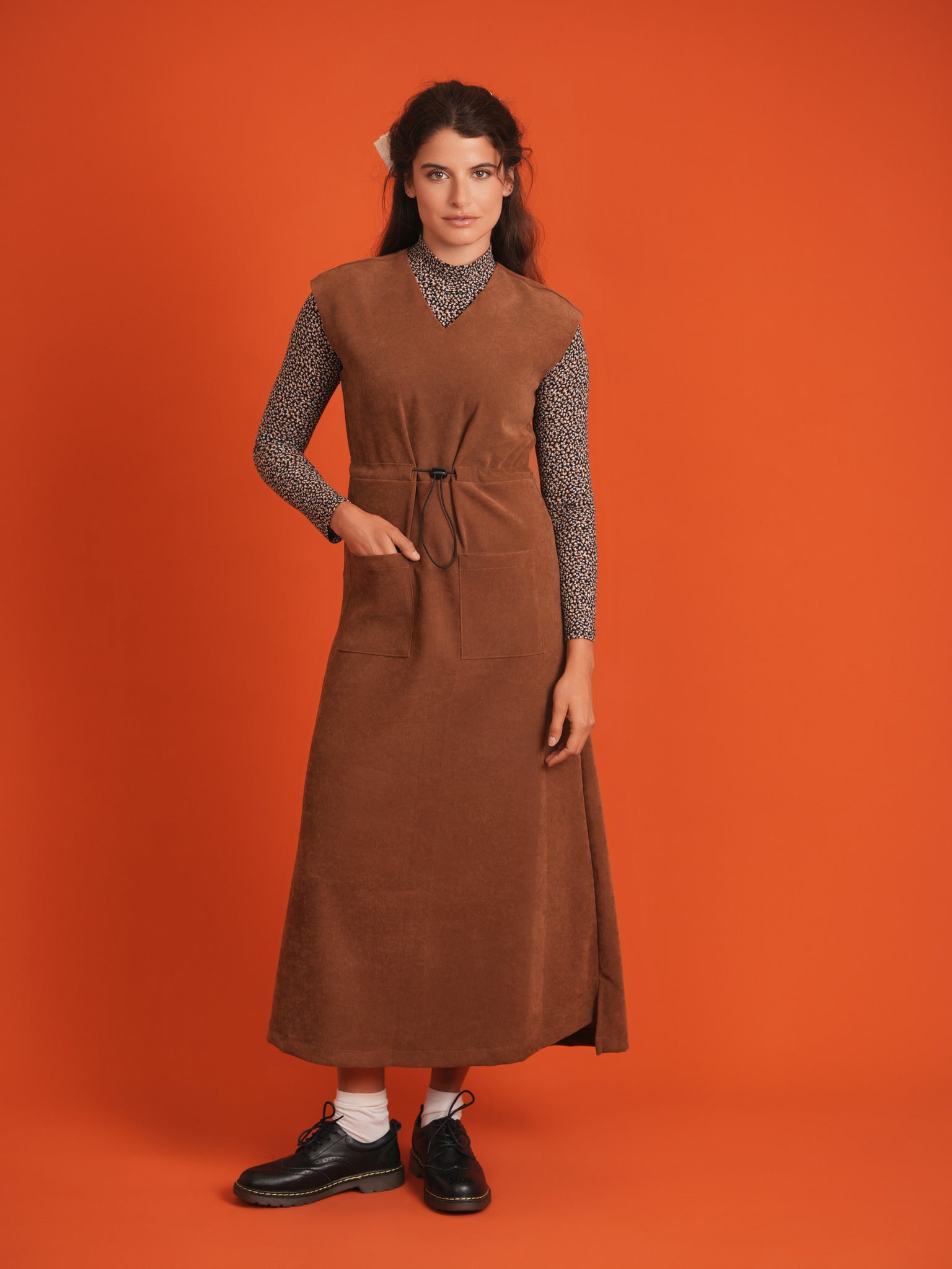 Suede Jumper with Pockets in by Noni