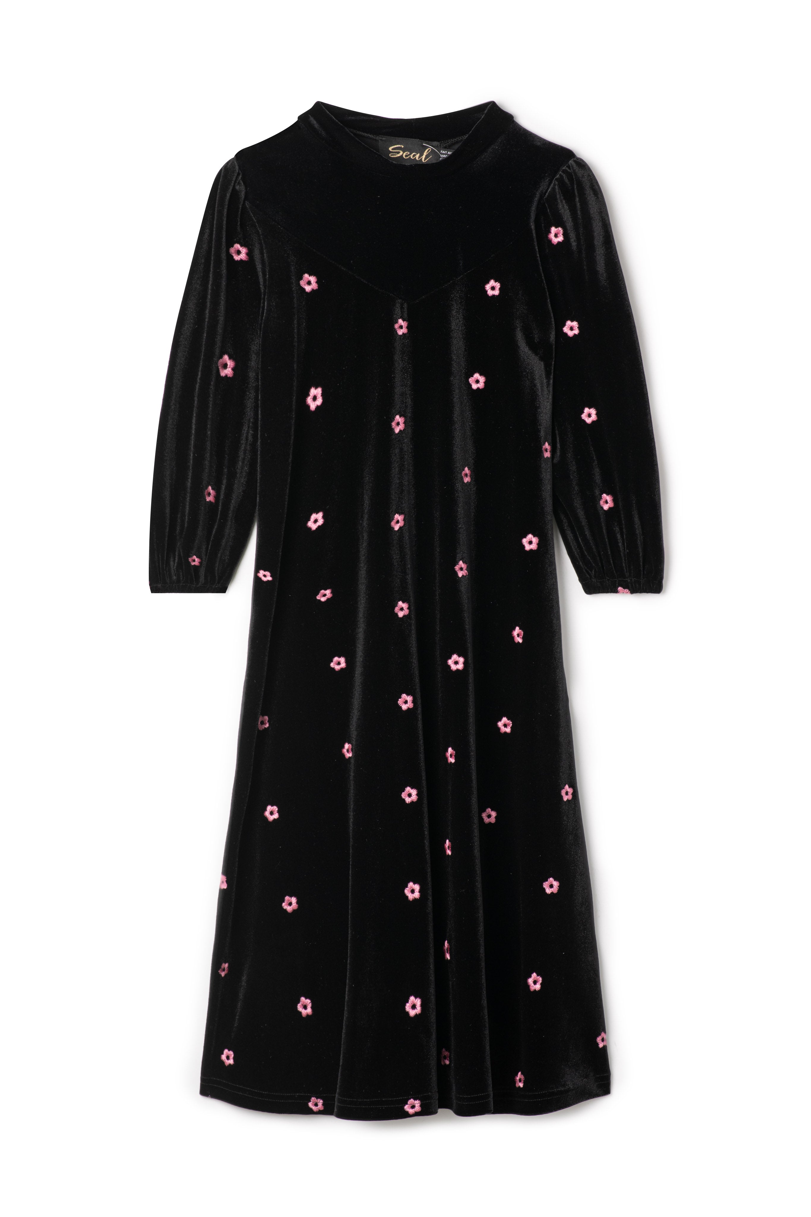 Floral Printed Robe in Black Pink Floral by Seal