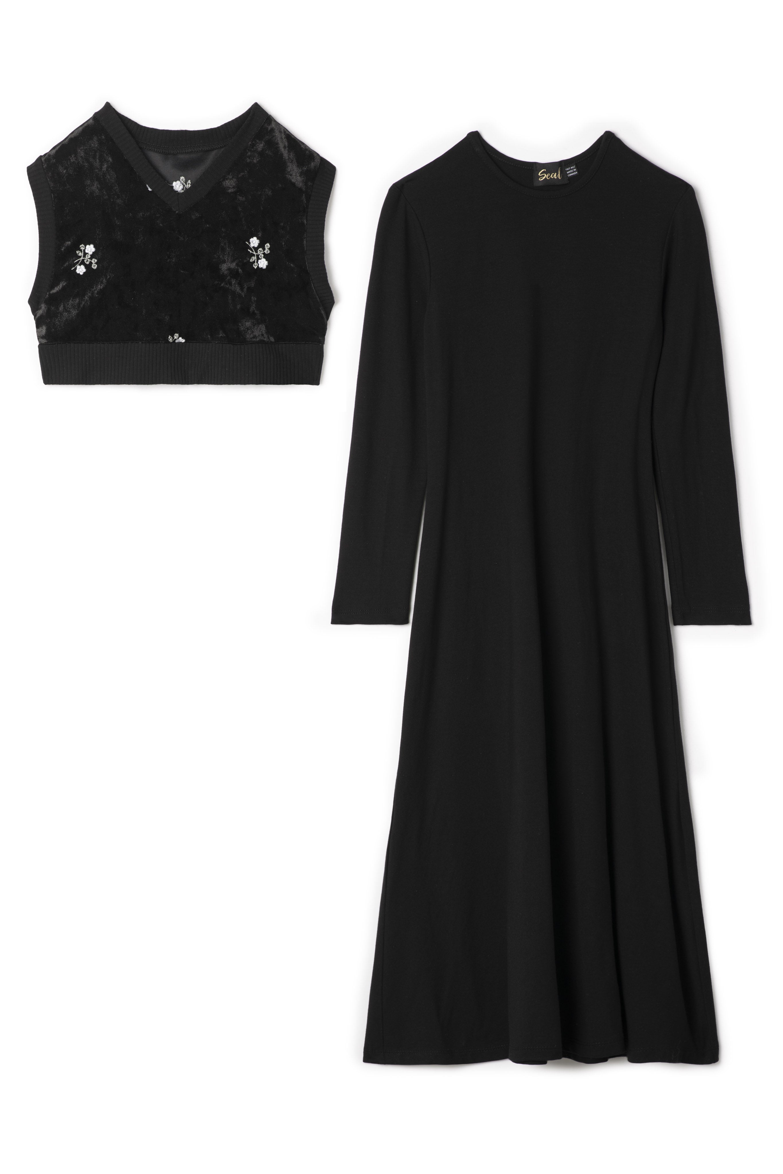 Floral Robe in Black by Seal