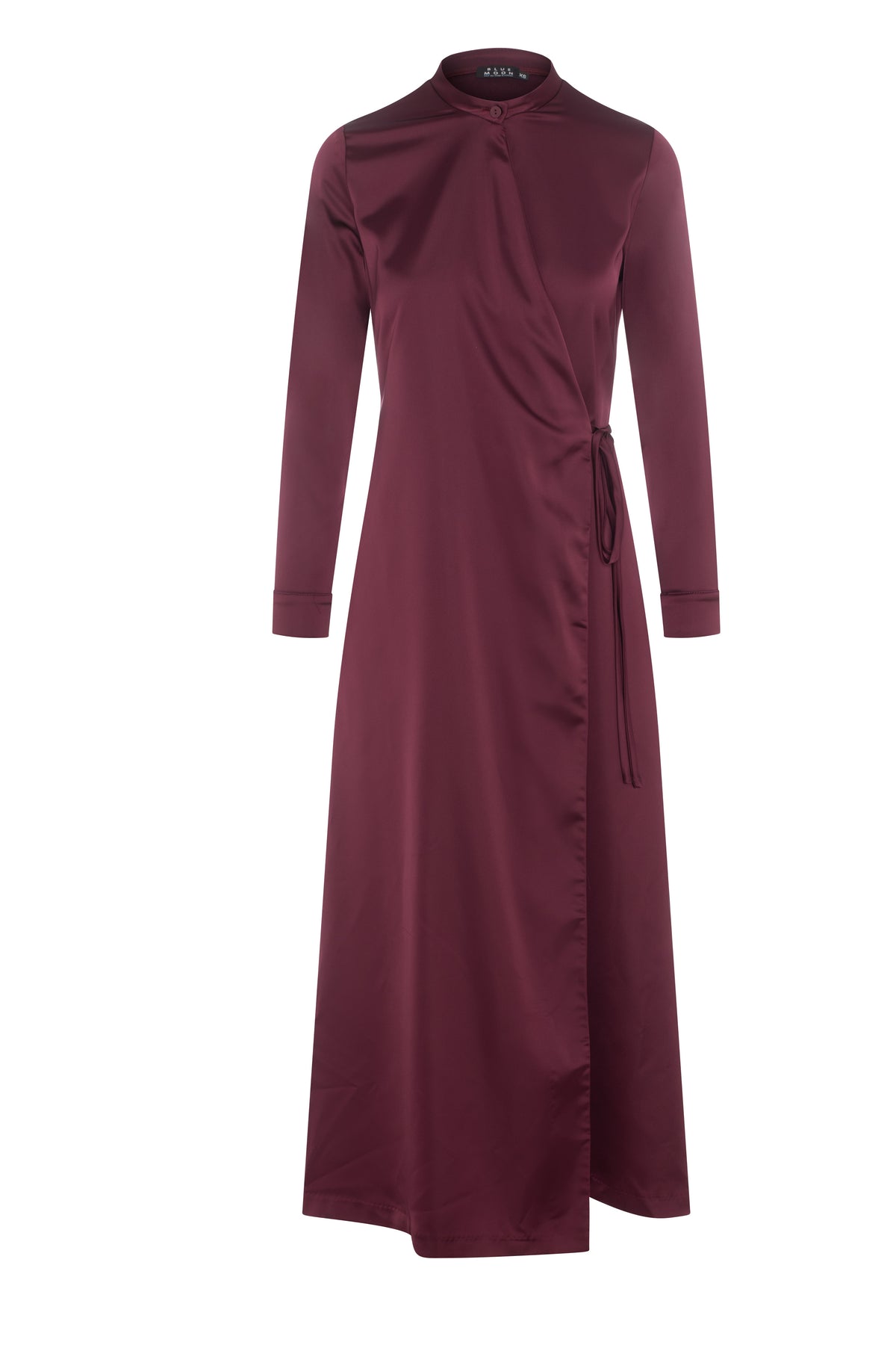 Silk Wrap Dress in Burgundy by Blue Moon