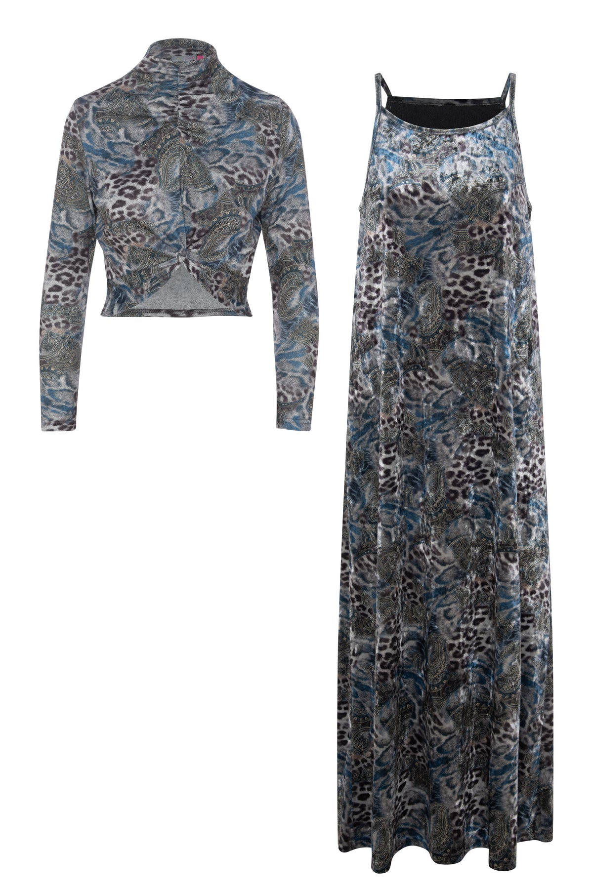 Printed Jumper Set in Navy Print by Cavalier