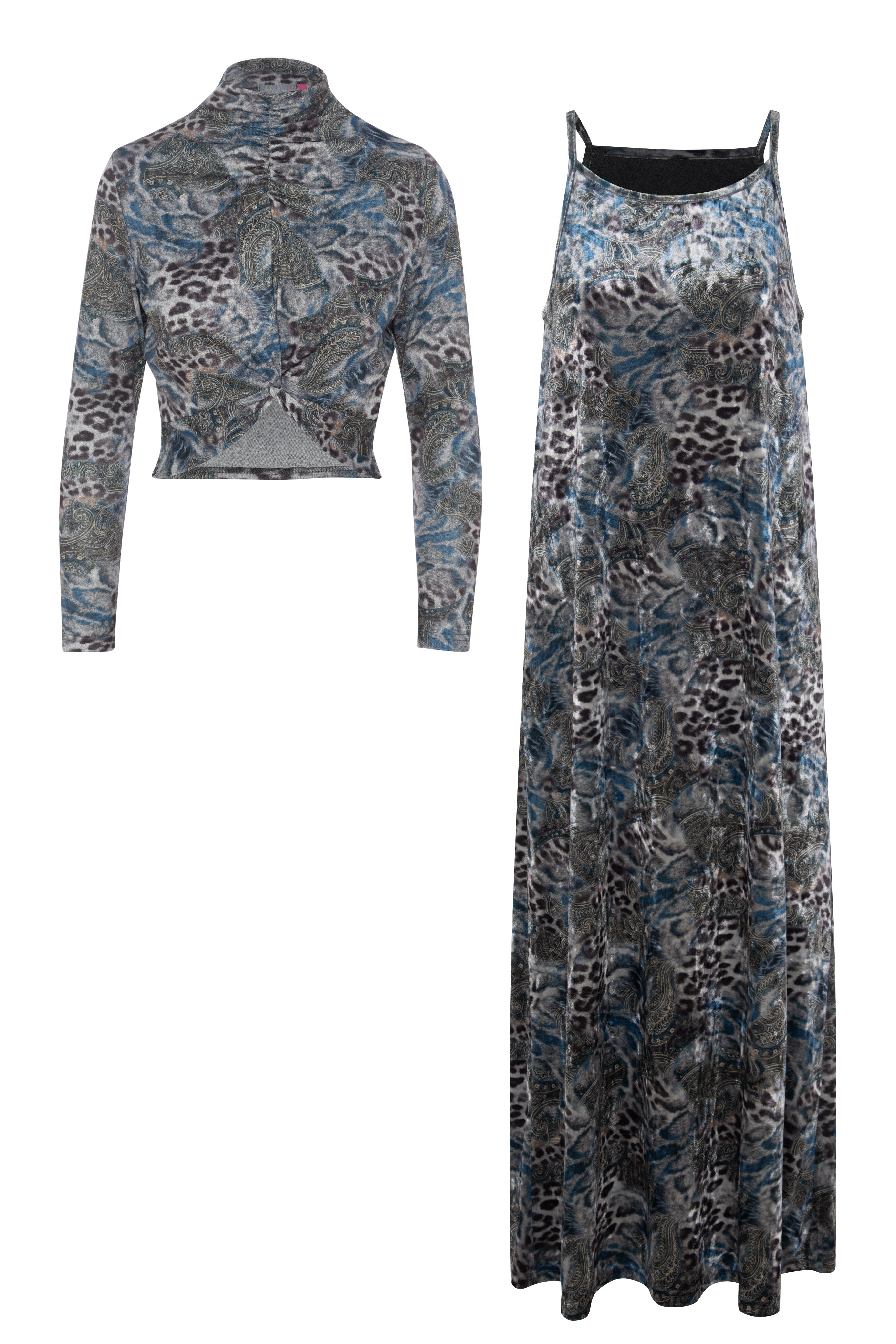 Printed Jumper Set in Navy Print by Cavalier