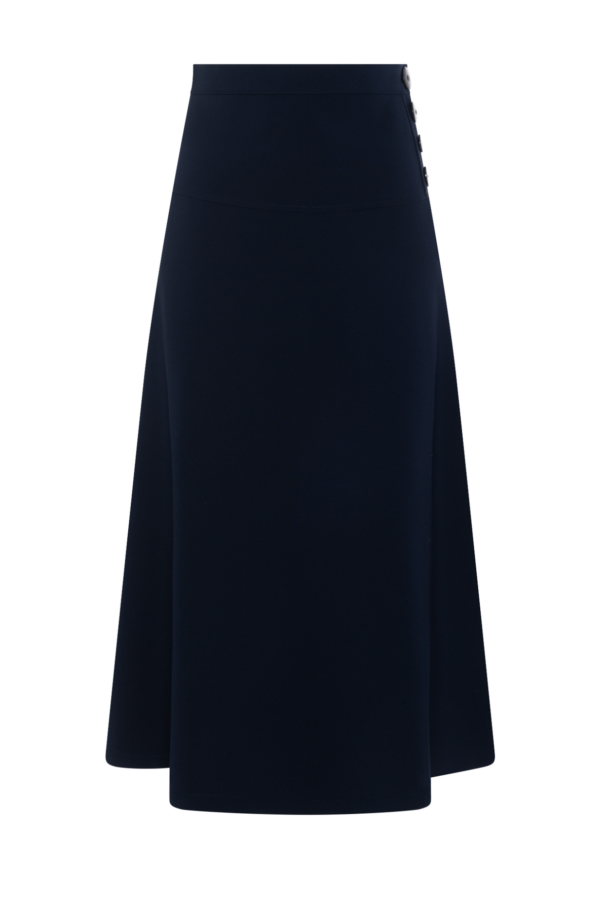 Side Button Midi Skirt in Navy by Blue Moon
