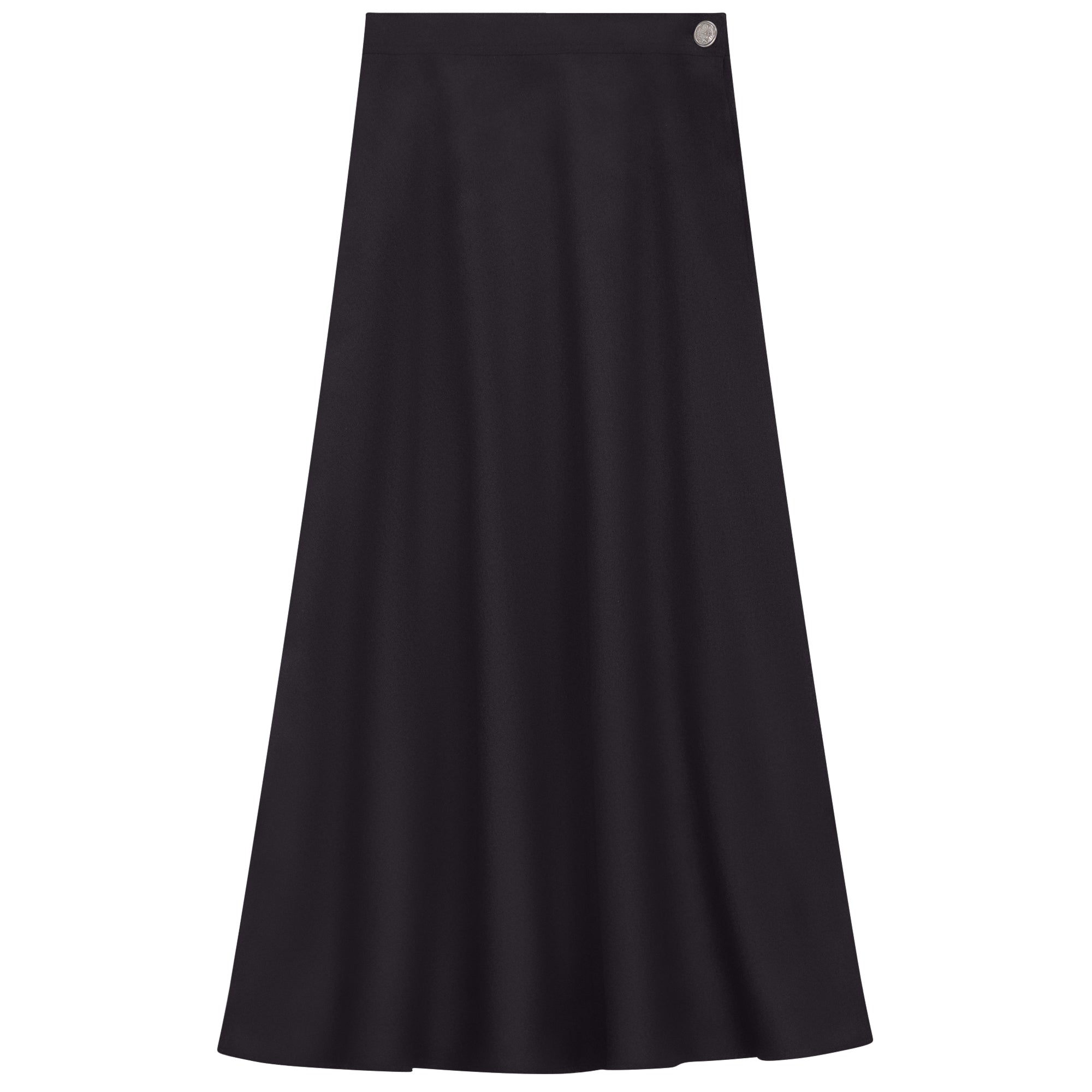 Side Button Paneled Skirt in Black by NYC Factory