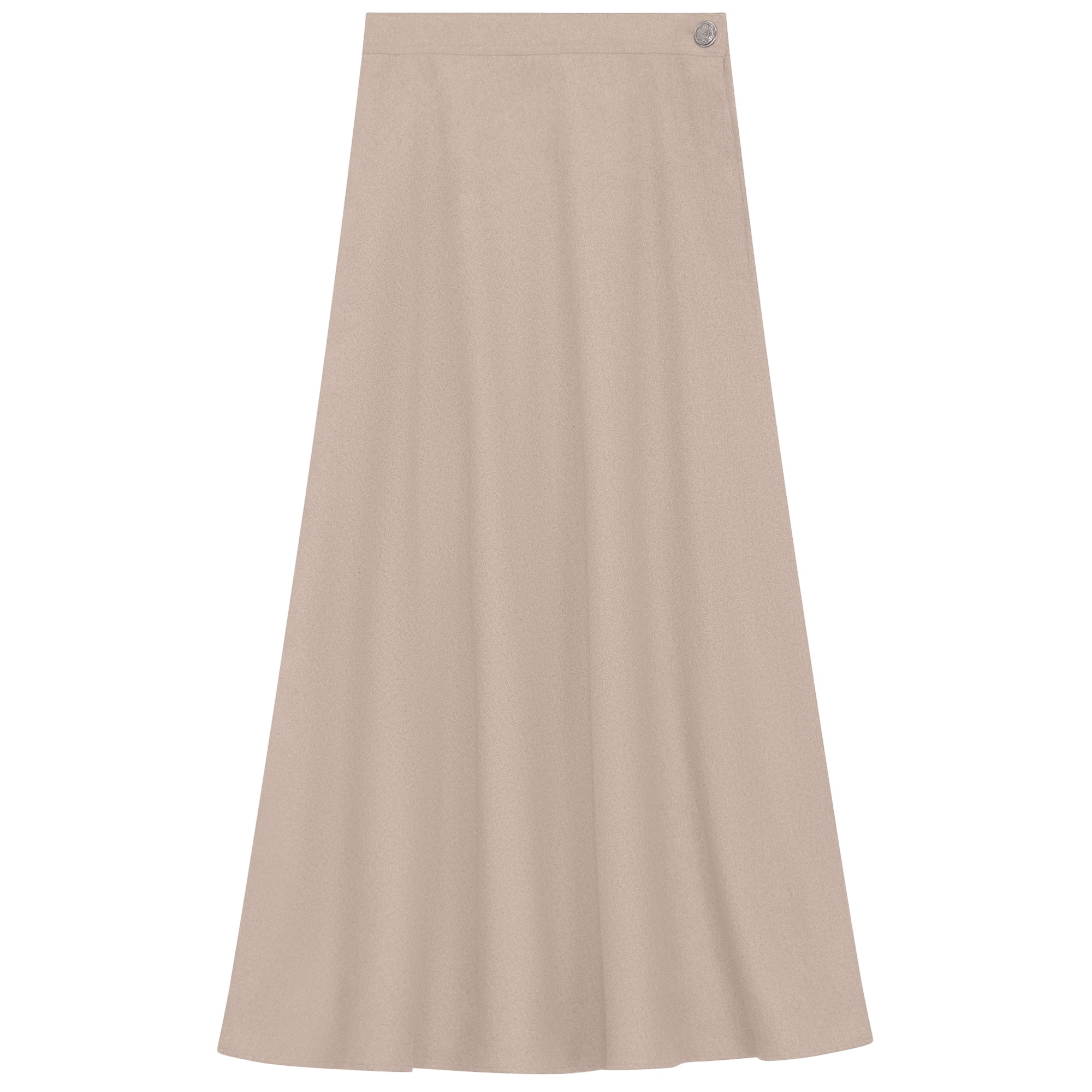 Side Button Paneled Skirt in Oatmeal by NYC Factory