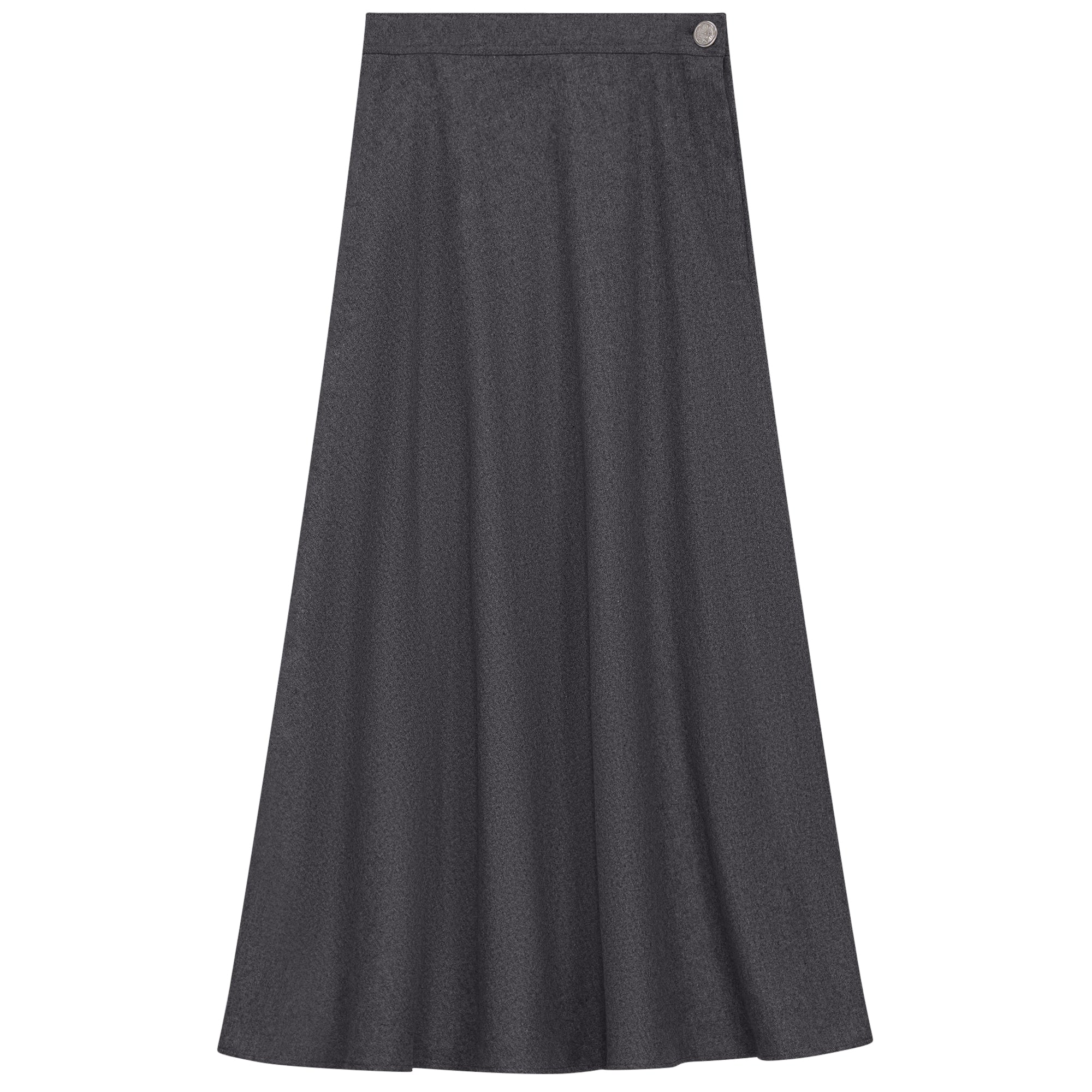 Side Button Paneled Skirt in Charcoal by NYC Factory