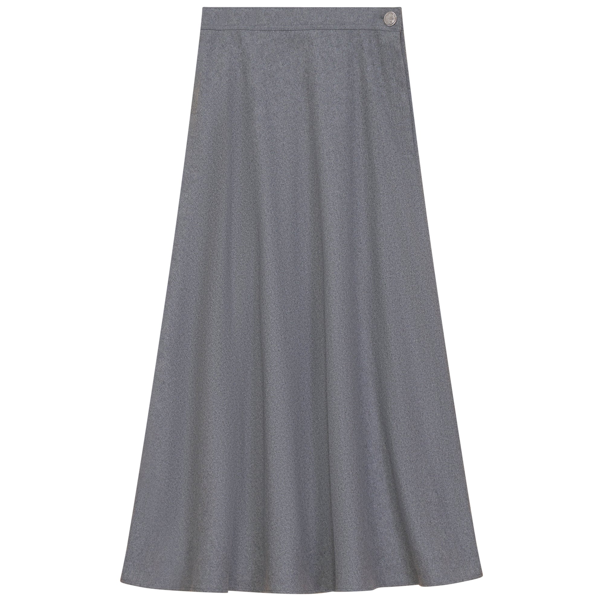 Side Button Paneled Skirt in Light Grey by NYC Factory