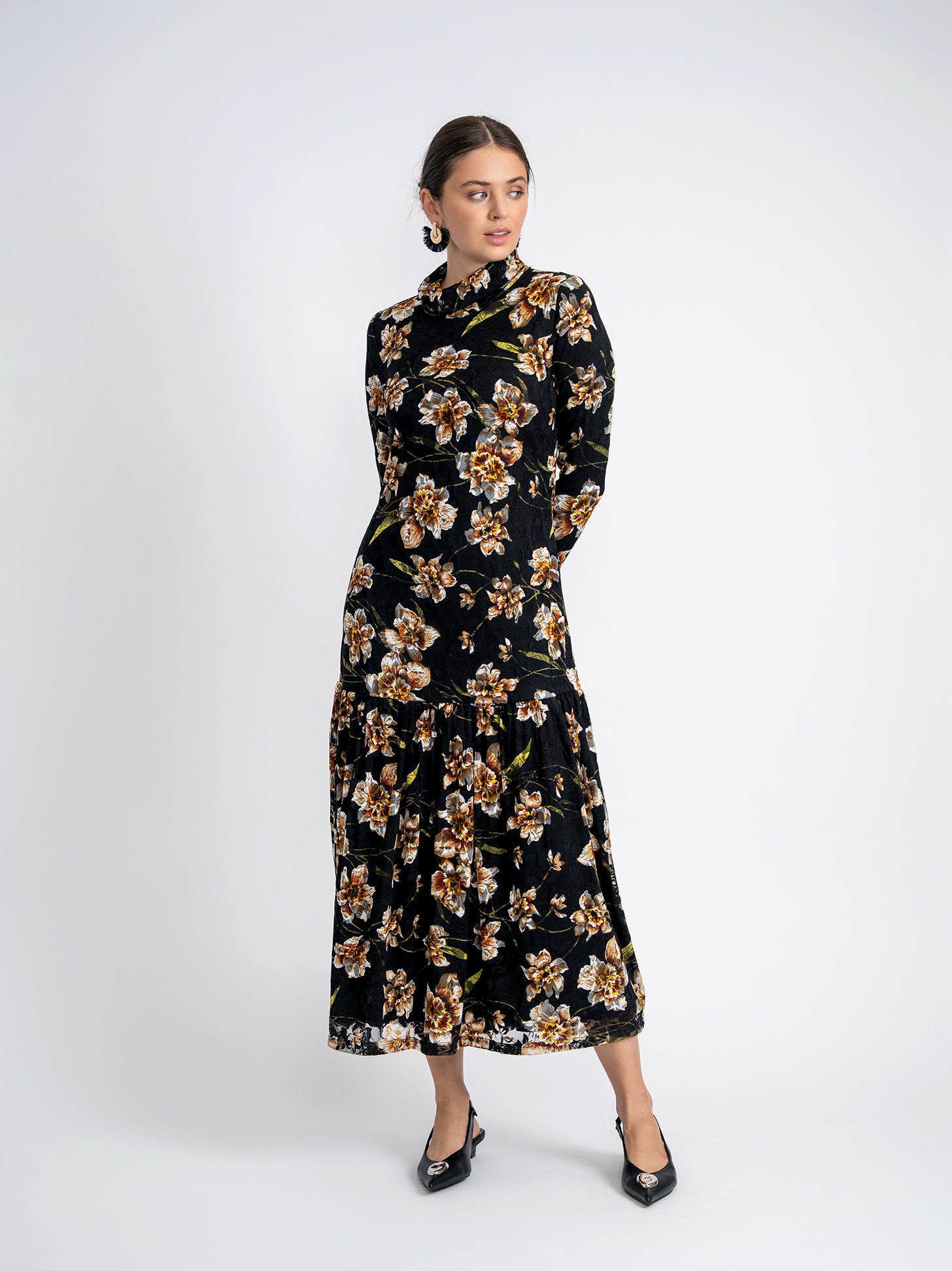 Floral Printed Sheared Dress in by Note