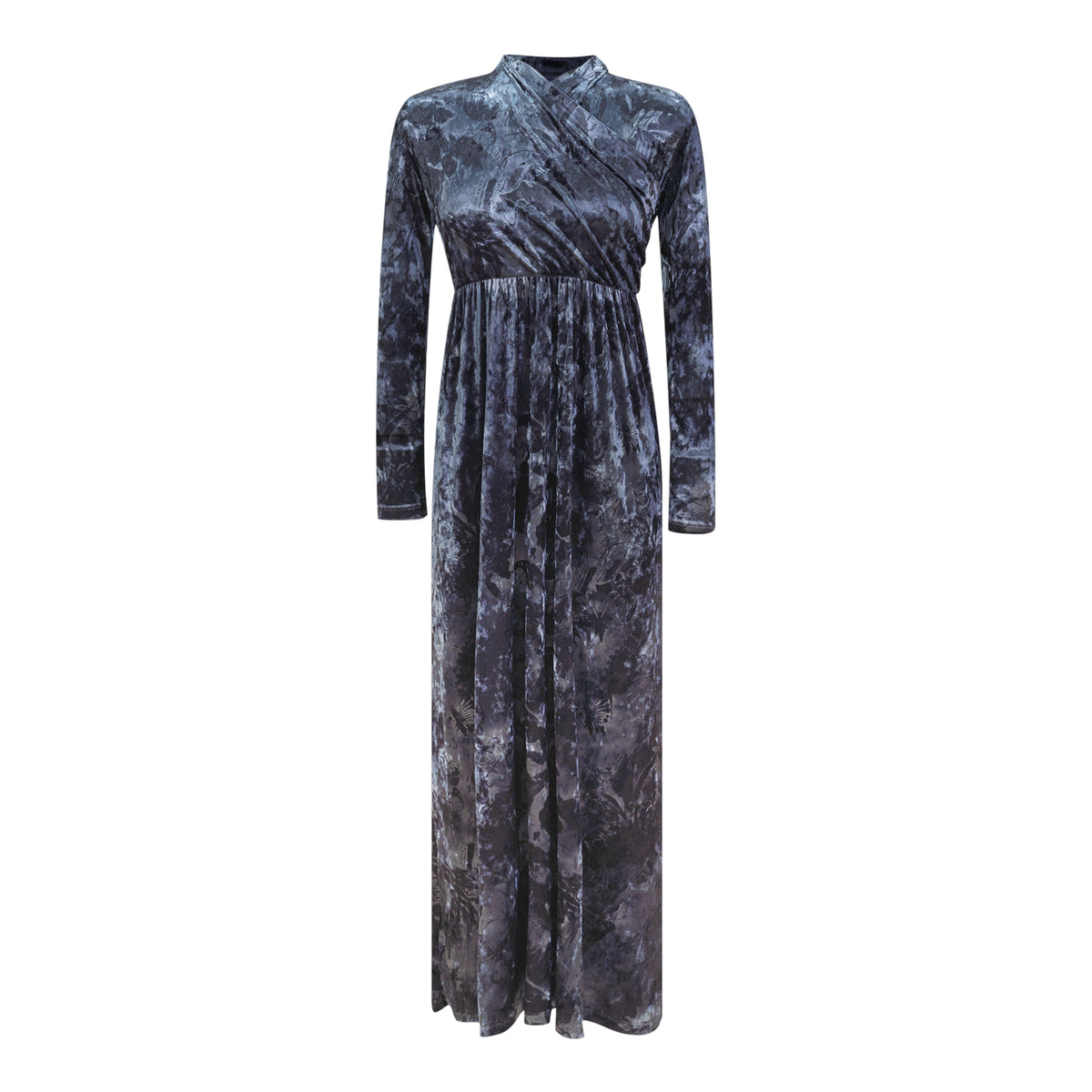 Printed Maternity Maxi Dress in Black Denim by Mini + Me