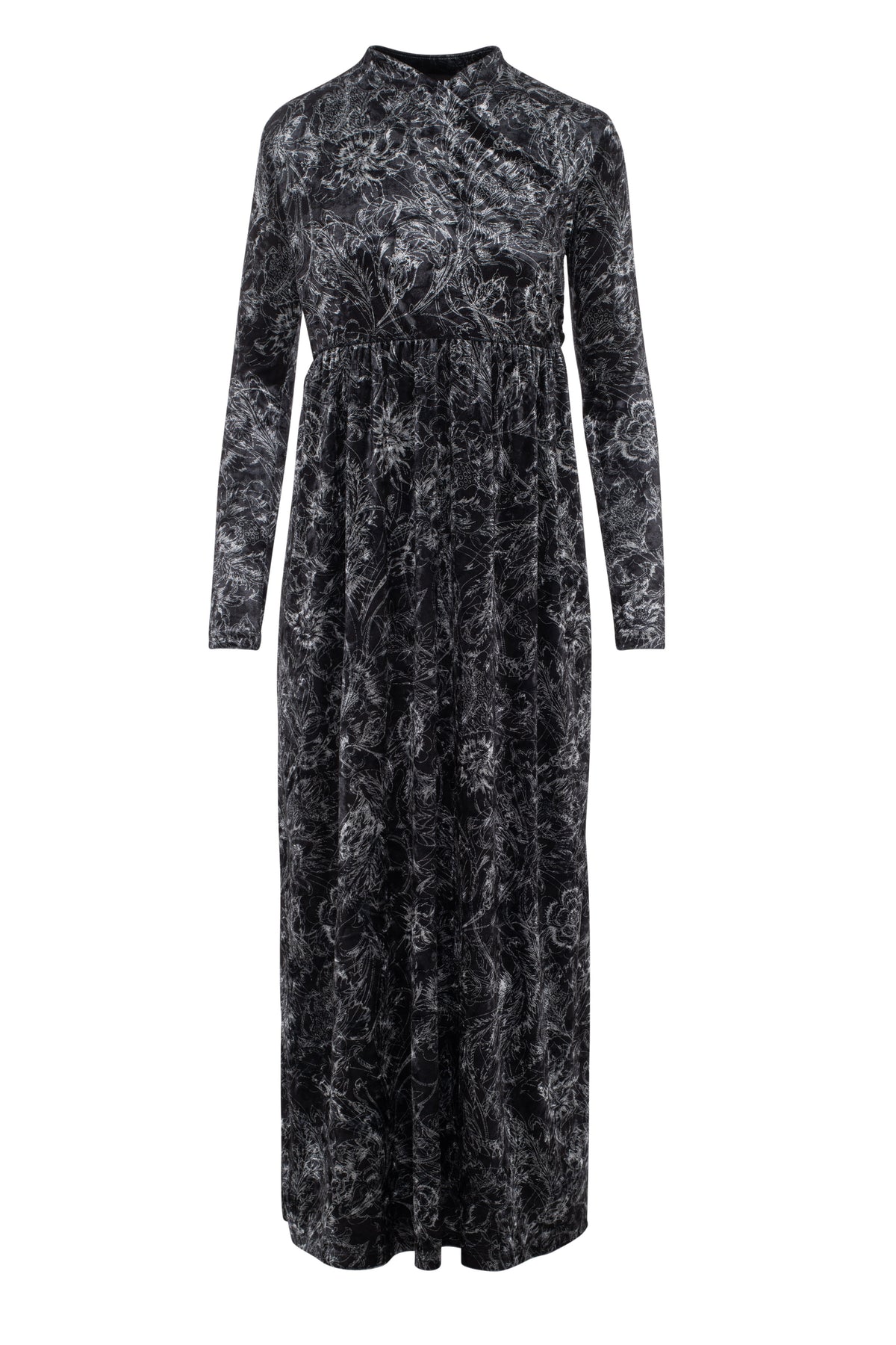 Printed Maternity Maxi Dress in Grey Print by Mini + Me