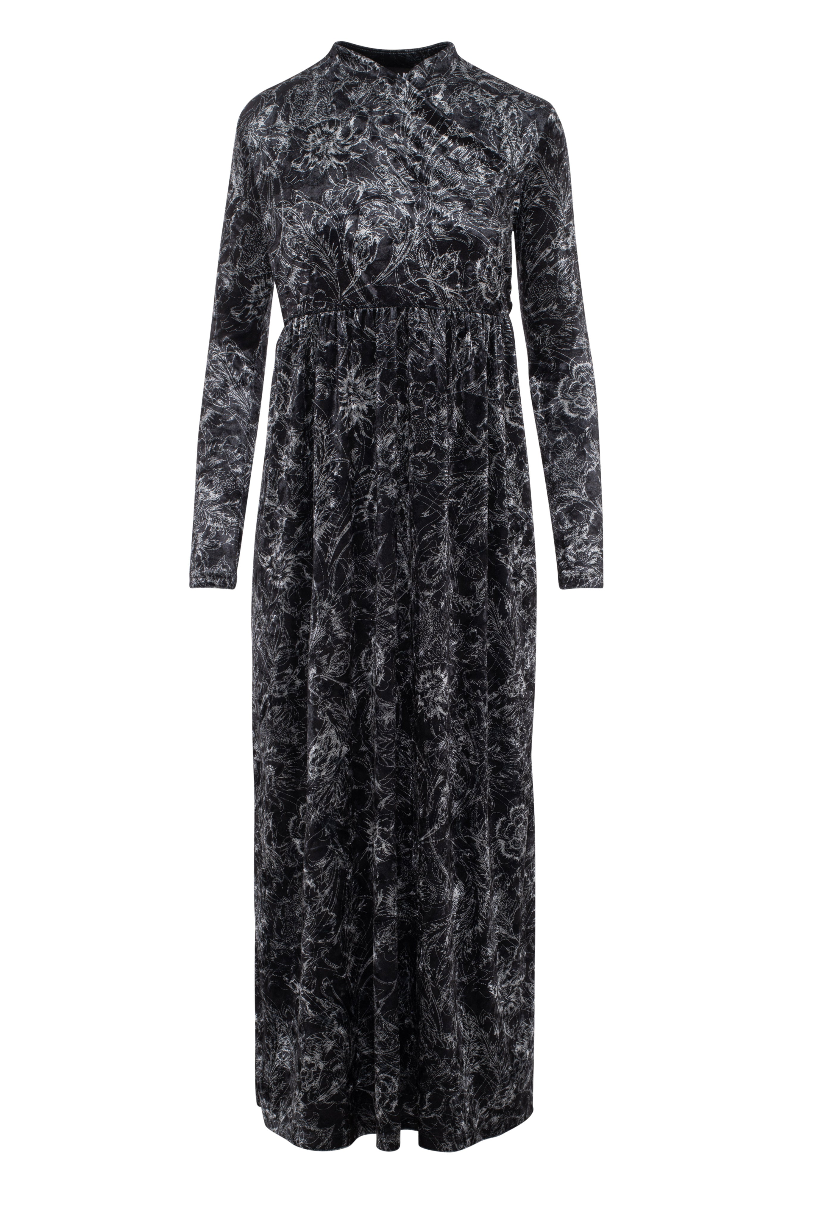 Printed Maternity Maxi Dress in Grey Print by Mini + Me