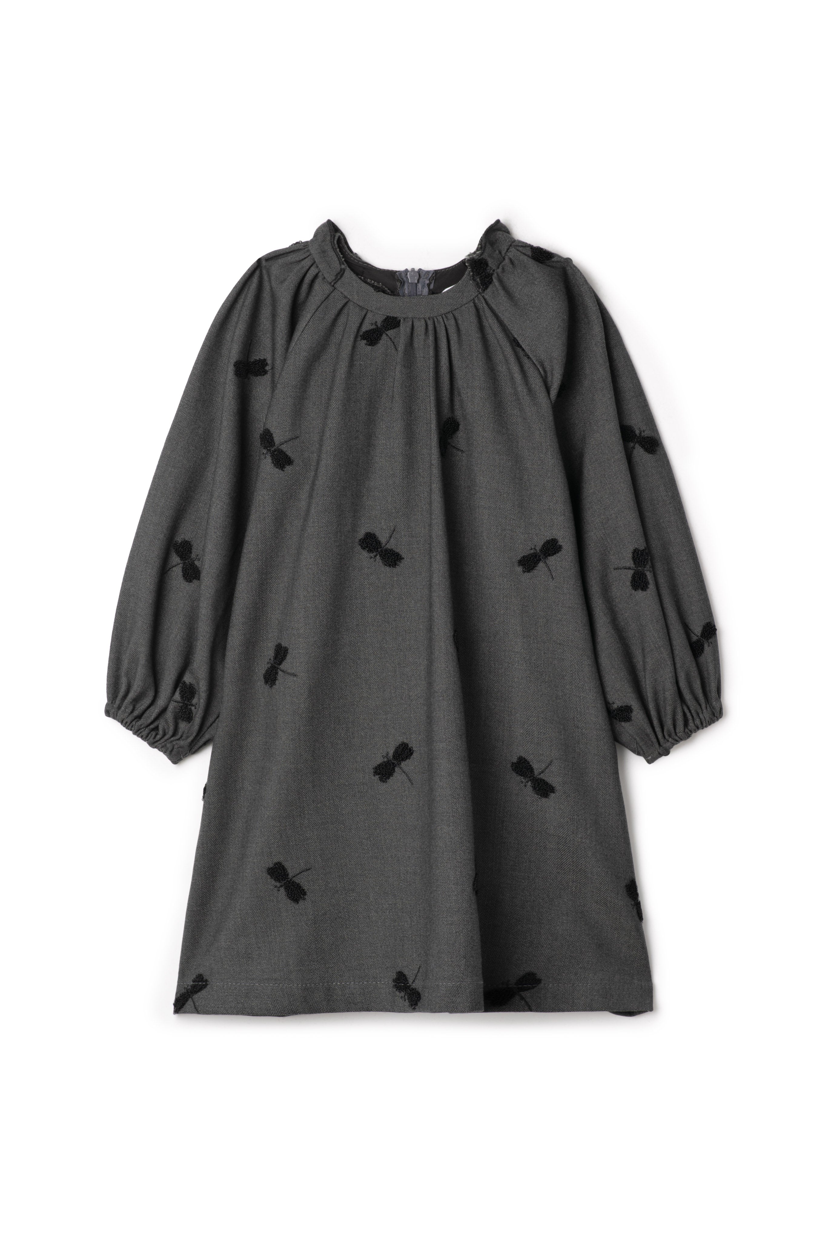 Cherry Applique Dress in Grey by Jolie Capri