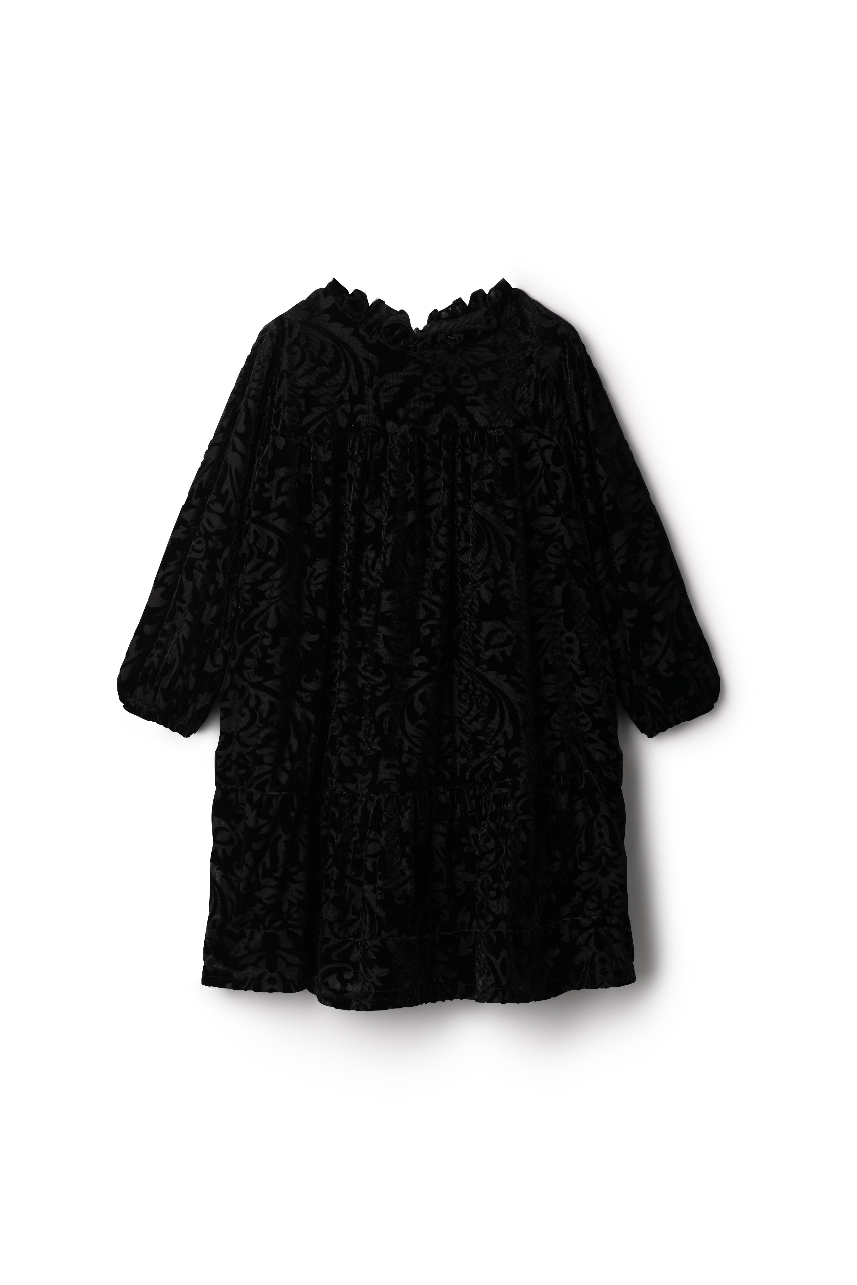 Velour Printed Dress in Black by The Umbrella Academy