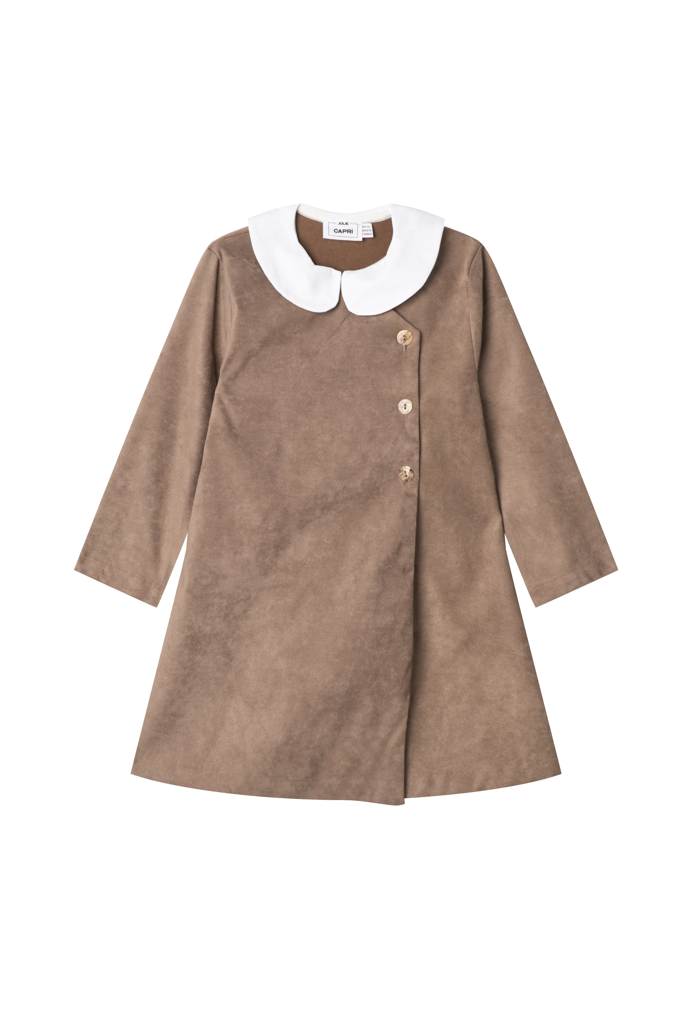 Contrast Collar Dress in Coffee by Jolie Capri