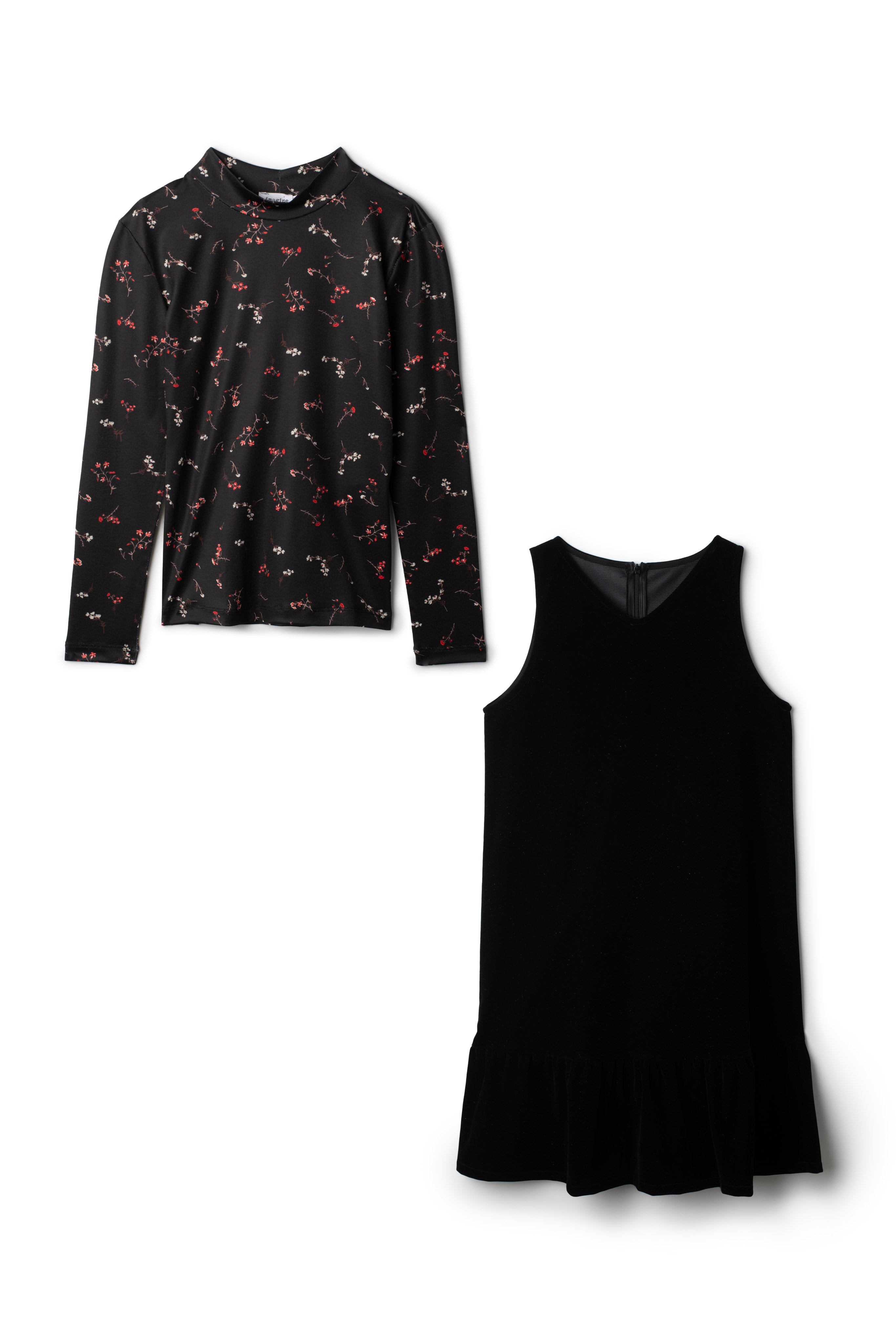 Velour Jumper Set in Black by Imagine