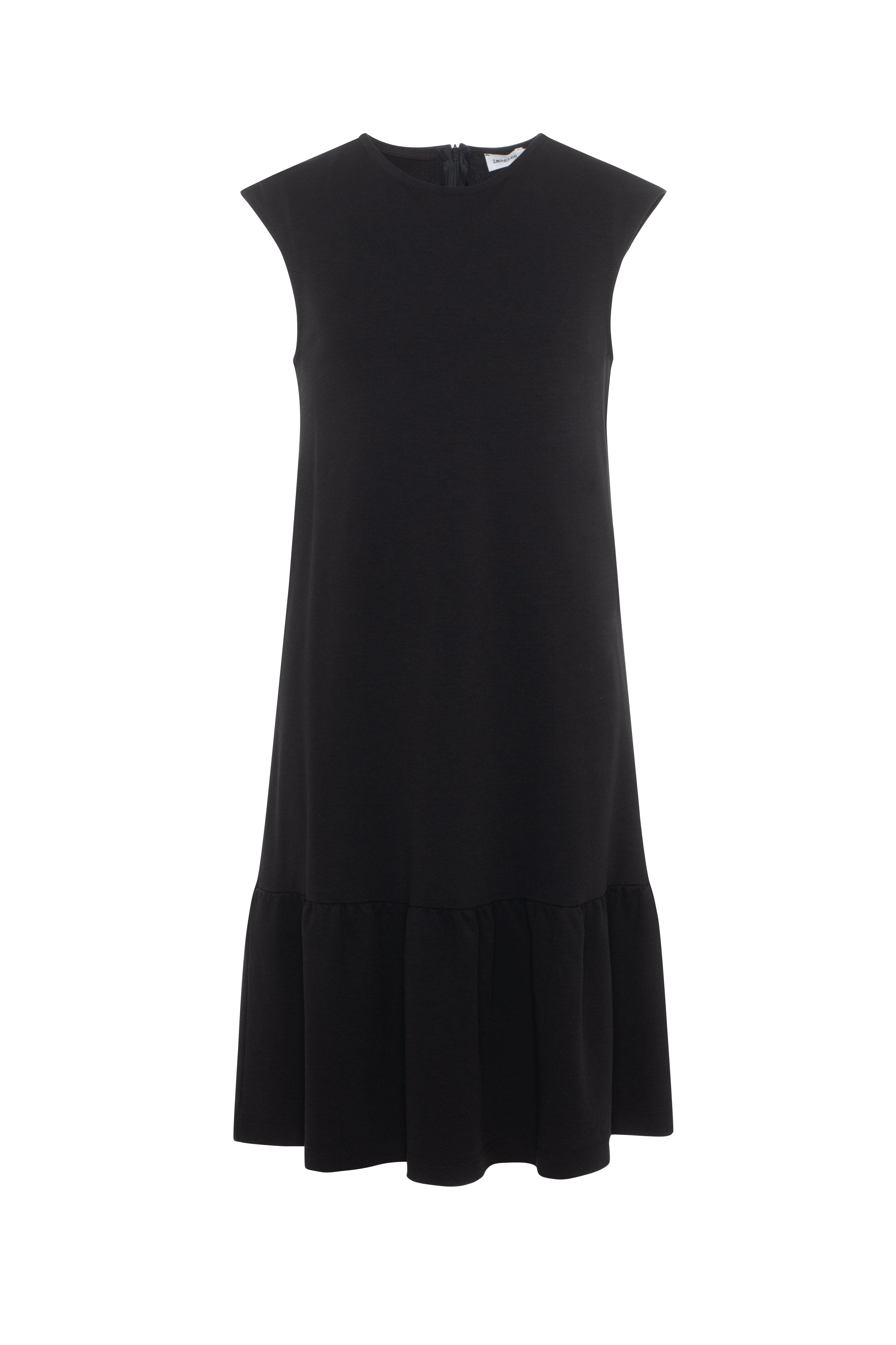 Solid Ruffle Jumper in Black by Imagine
