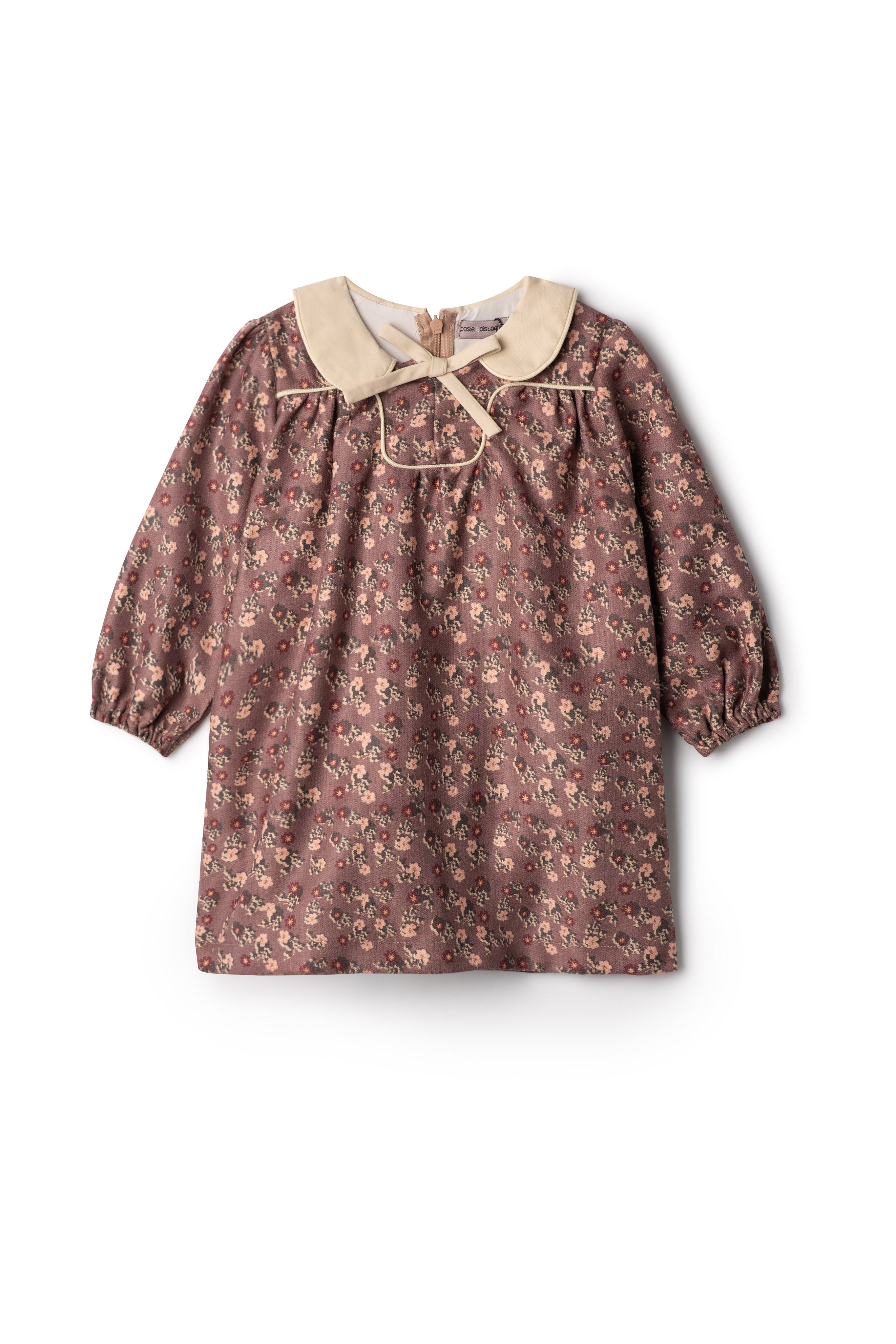 Woven Contrast Collar Dress in Pink Floral by Posie & Pistachio