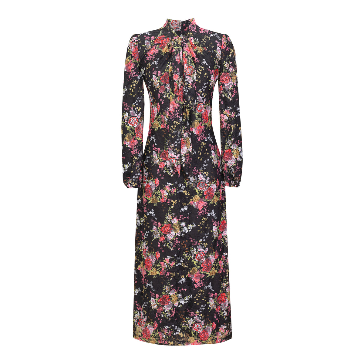 Bow Print Dress in Black Multi Color by Noni