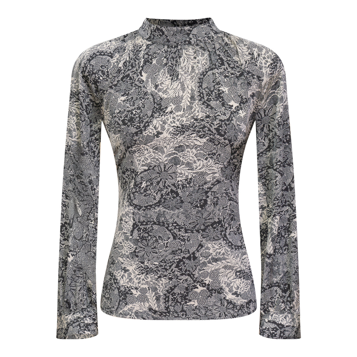 Printed Woven Blouse in Black Lace by Noni