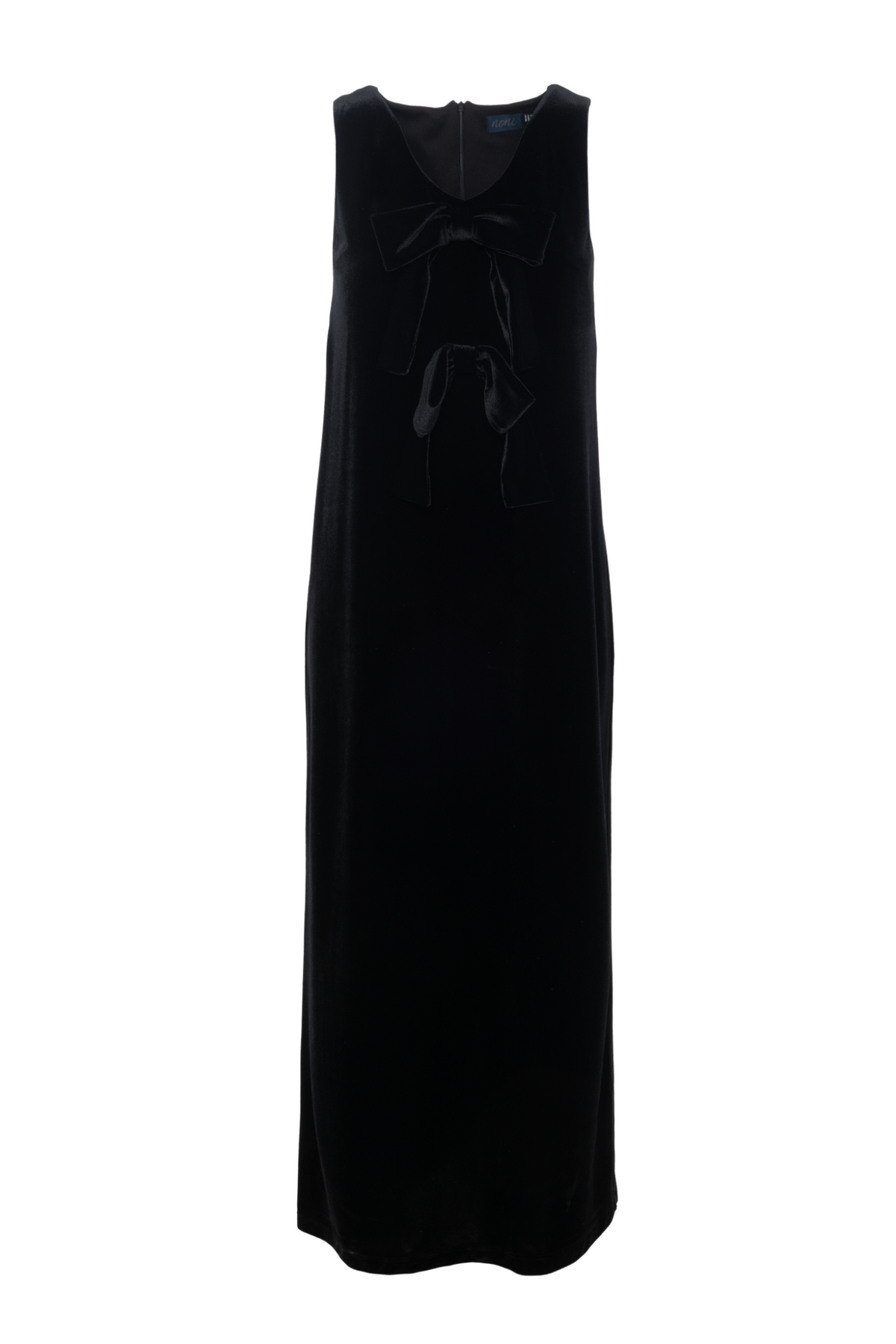 Bow Velour Jumper in Black by Noni