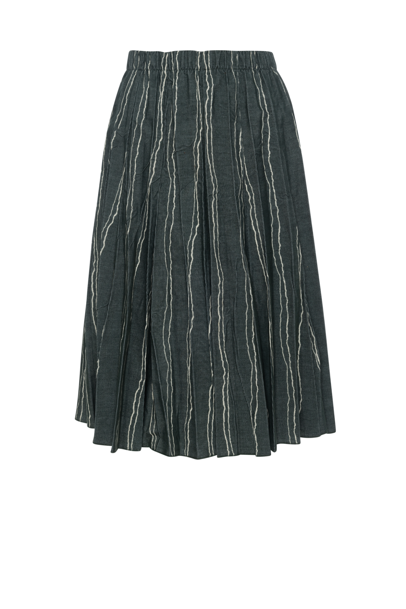 Sunburst Pleated Skirt in Green by Noni