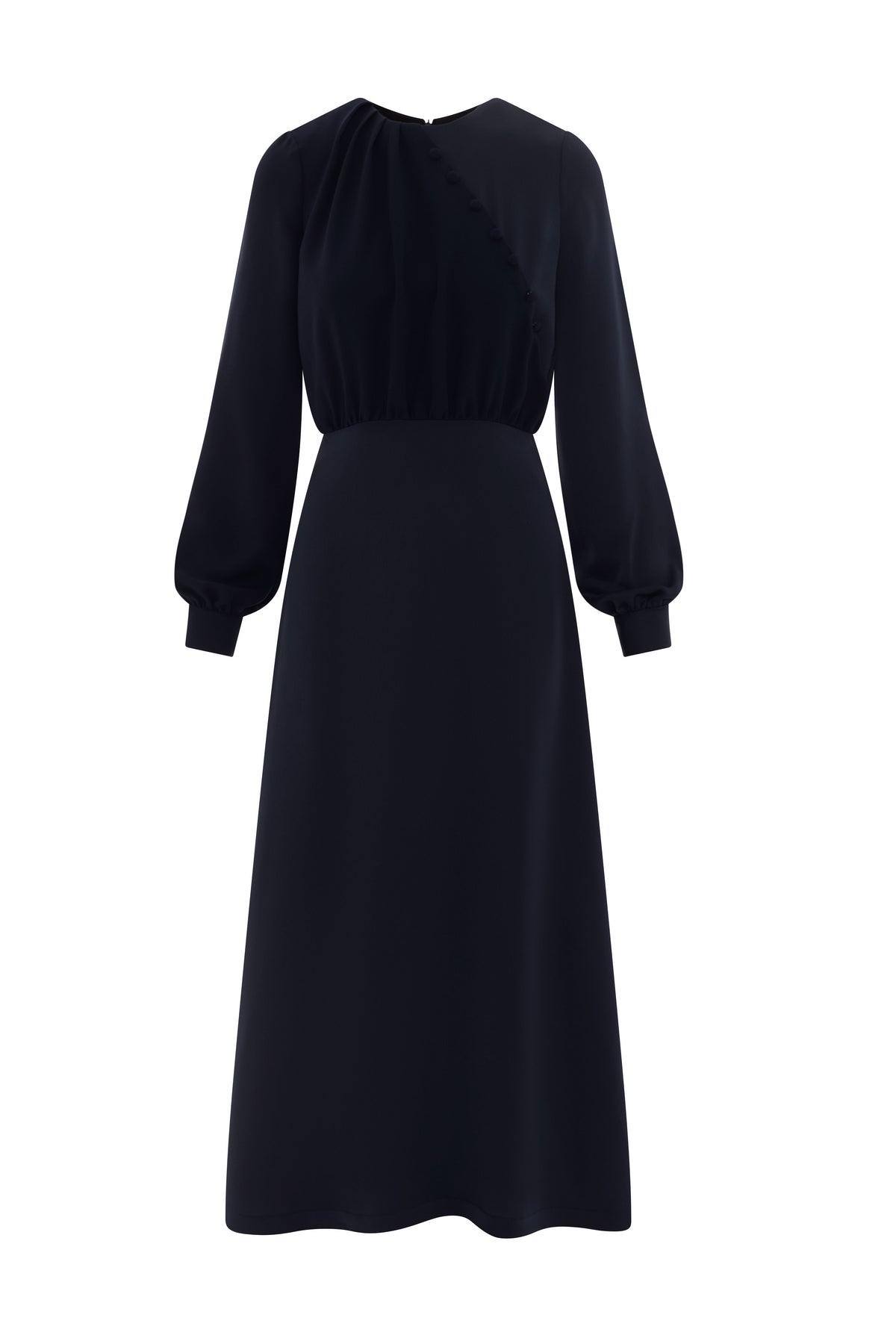 Crepe Button Dress in Black by Noni