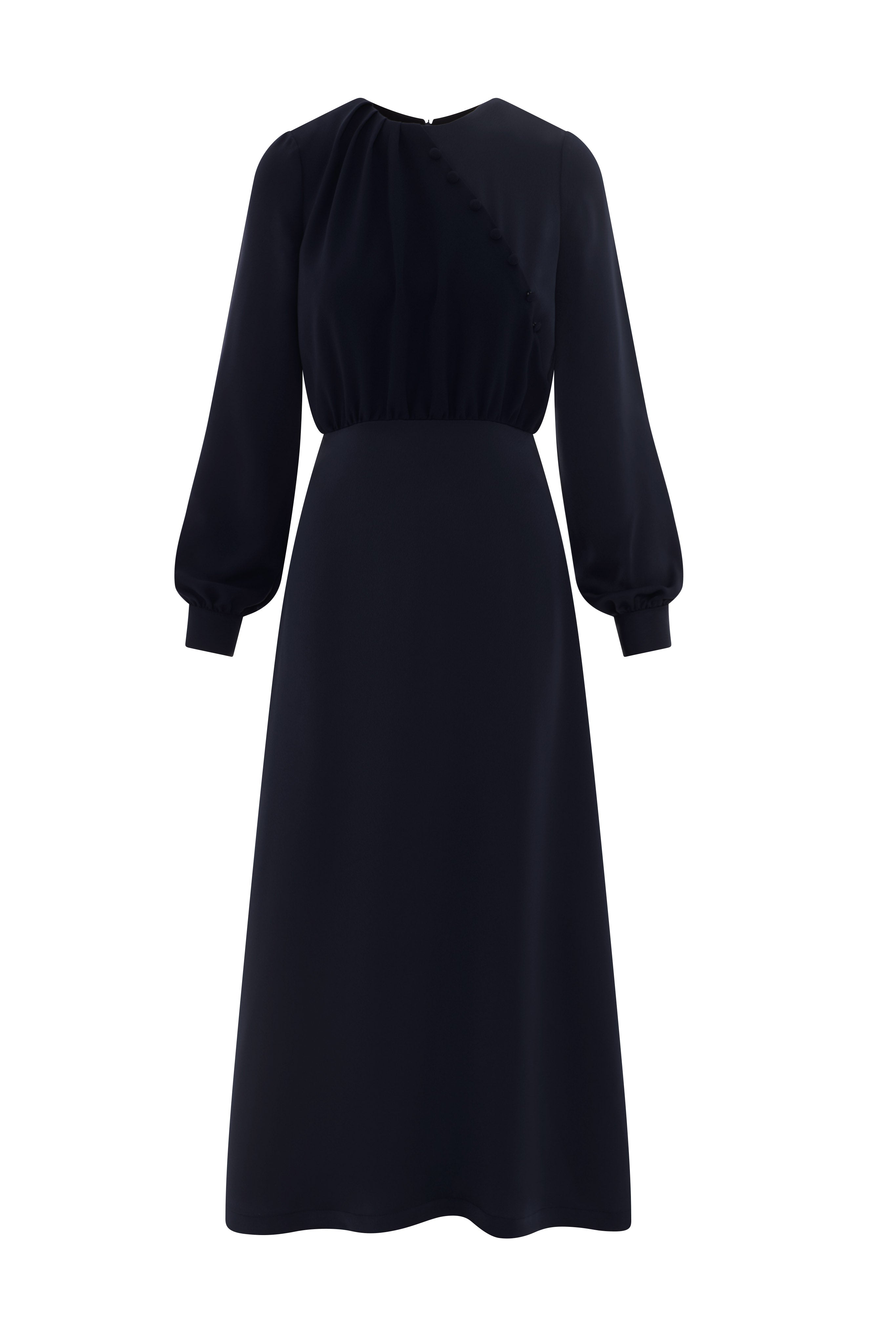 Crepe Button Dress in Black by Noni