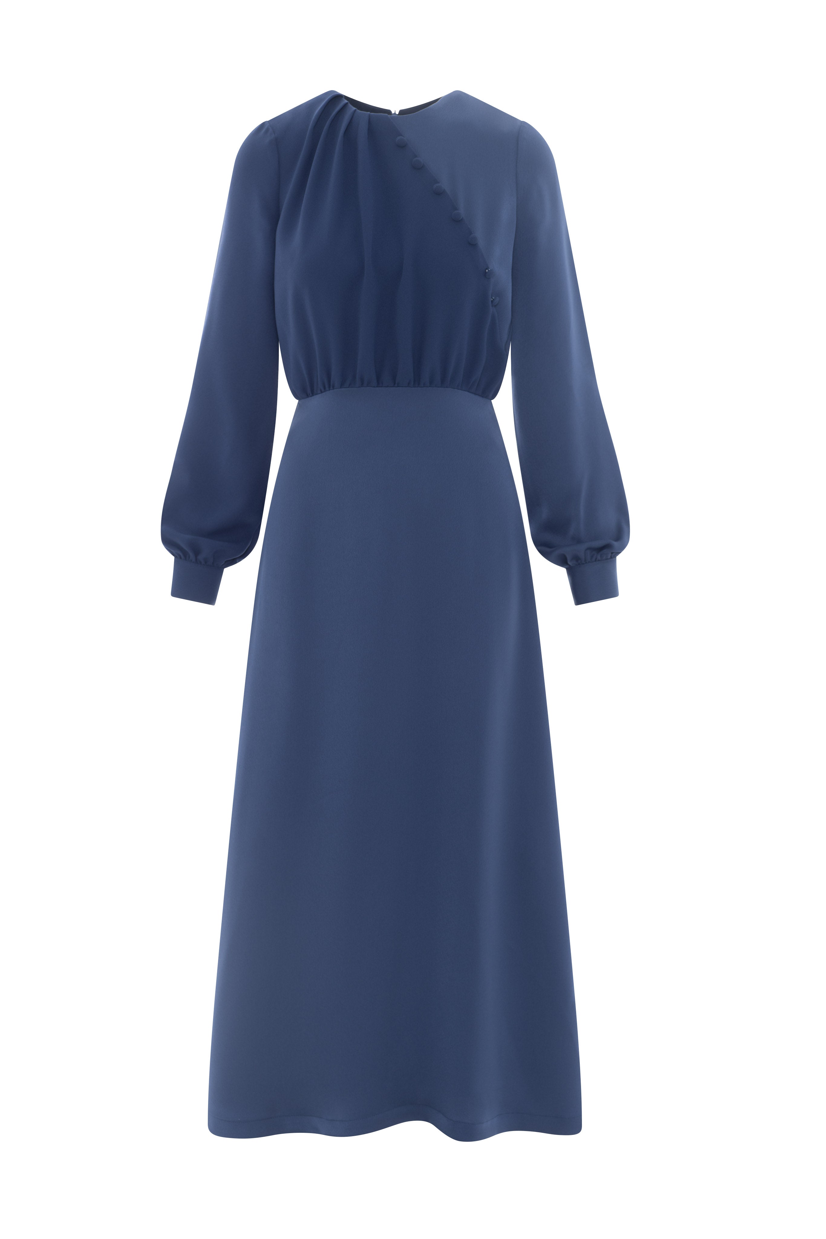 Crepe Button Dress in Blue by Noni