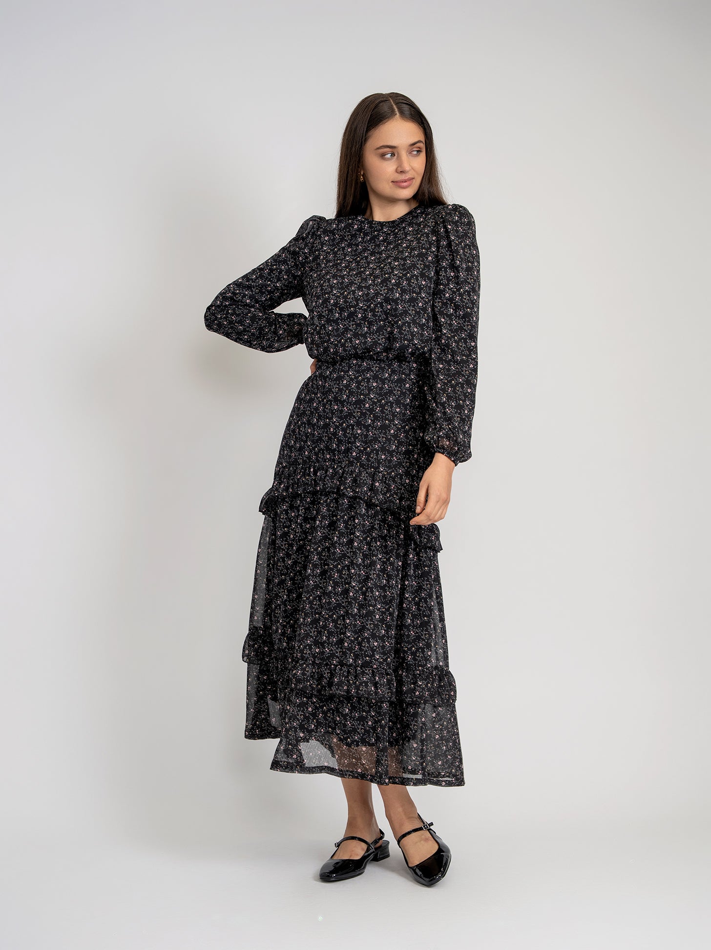 Ruffle Tiered Dress in by Noni