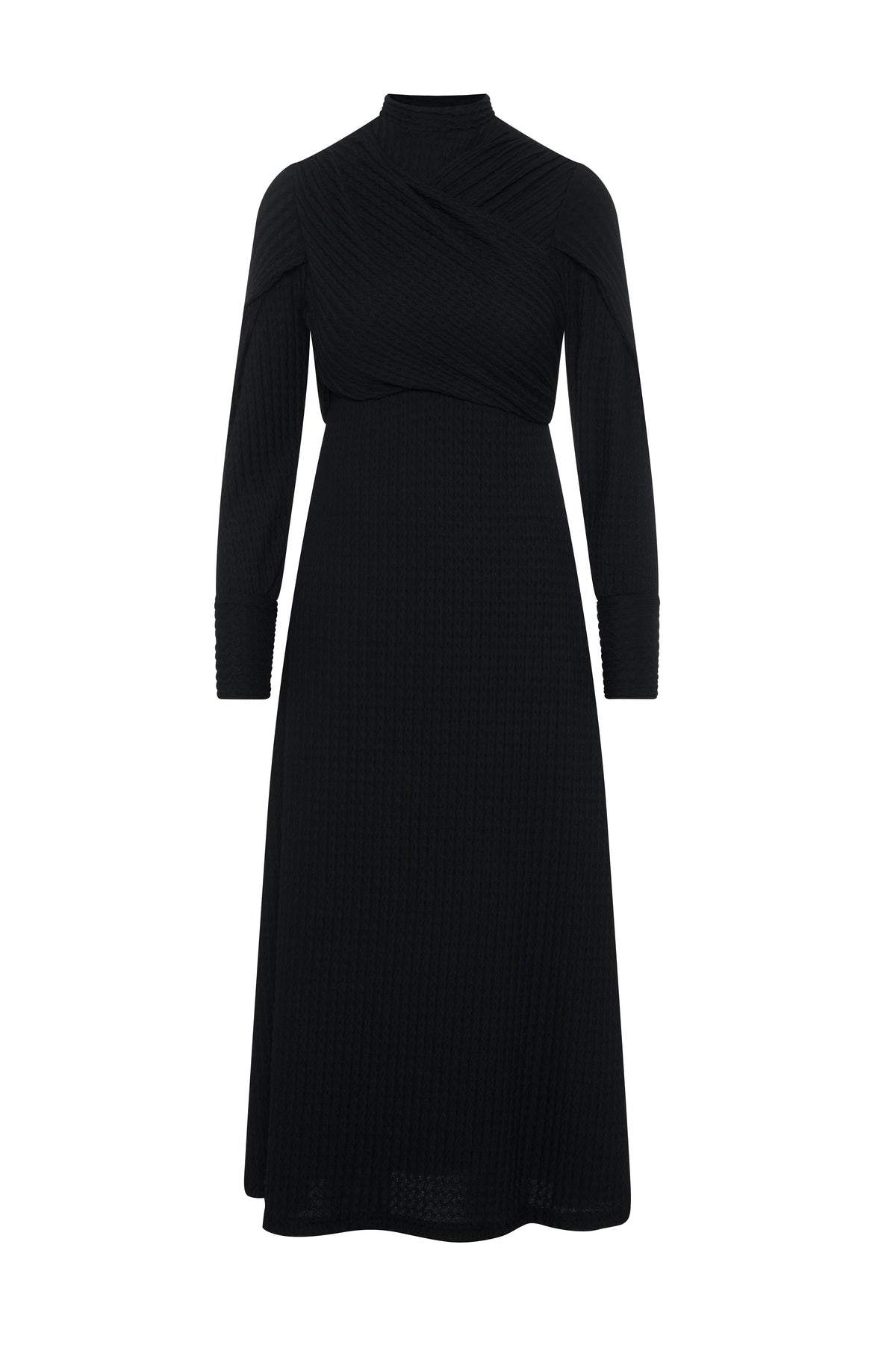 Wrap Look Dress in Black by Noni