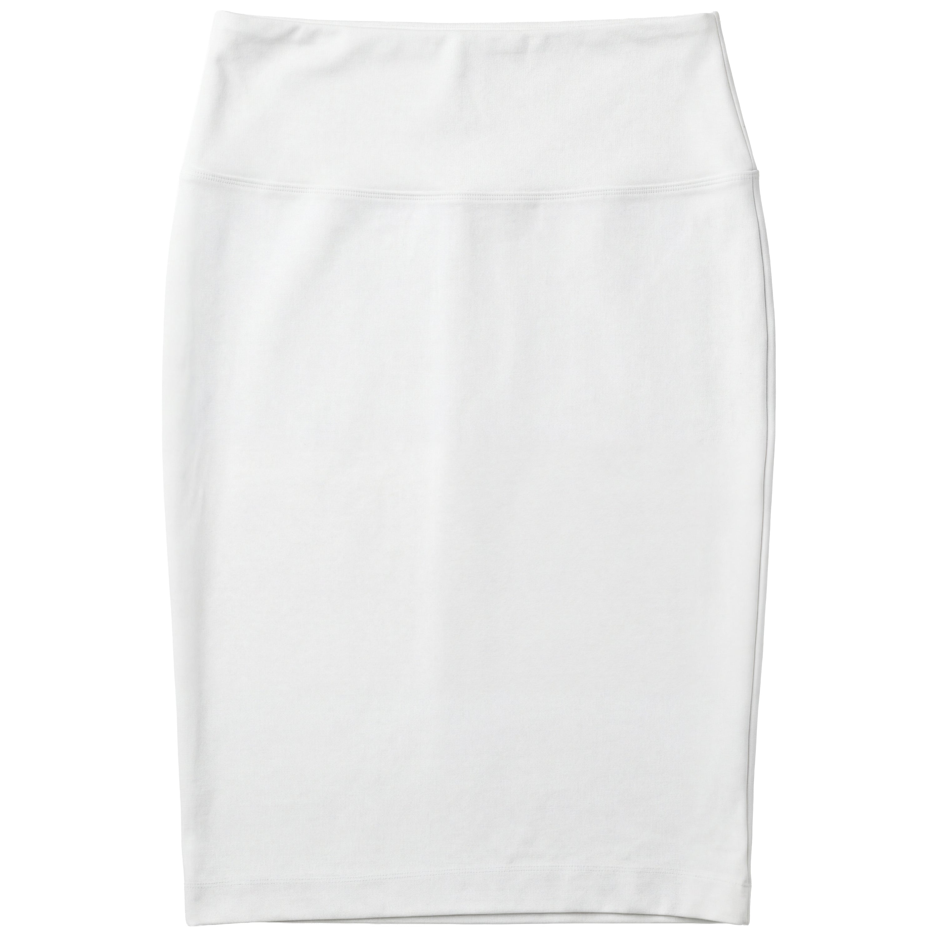 Ladies Skirt Ponte Pencil Skirt in White by ELLE COUTURE