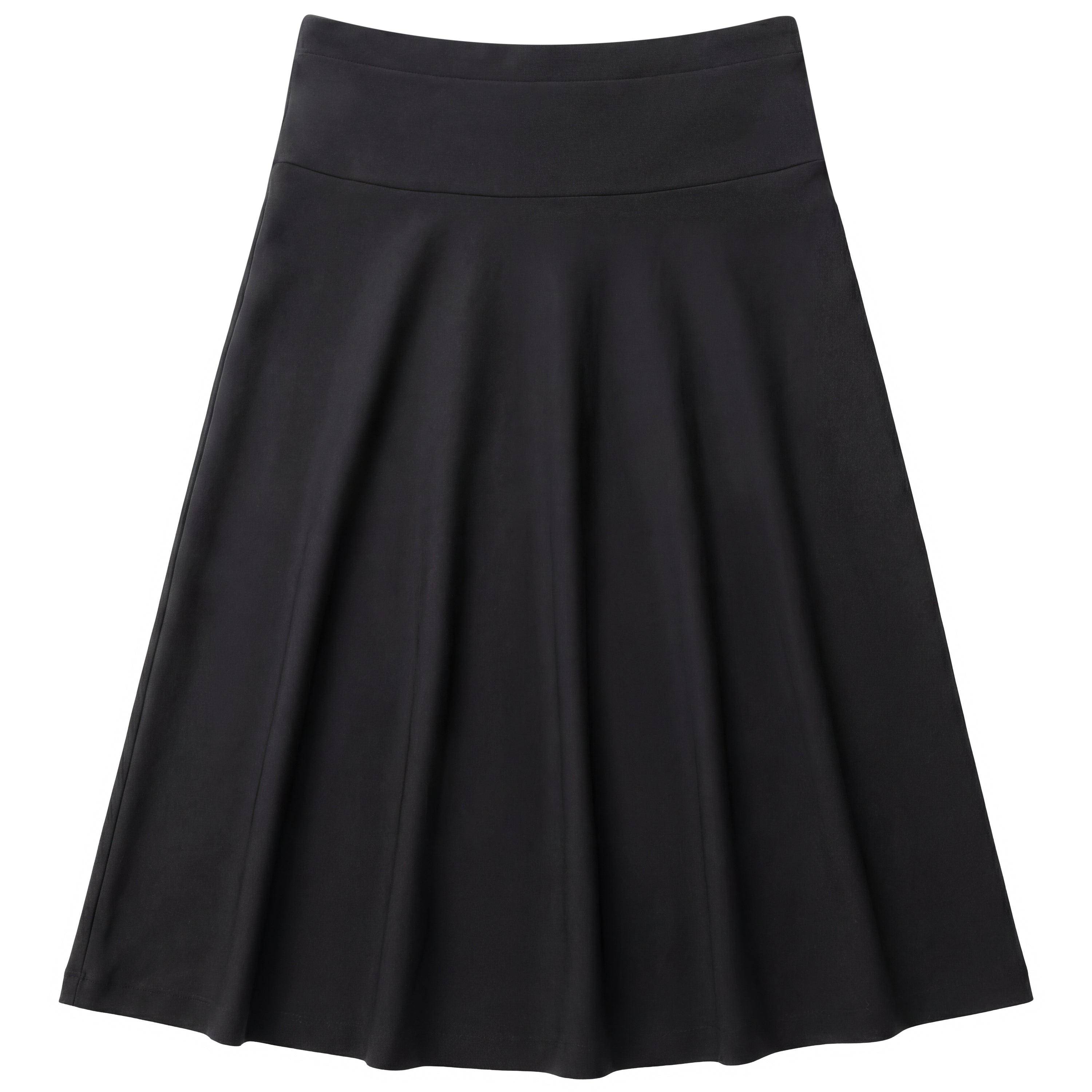Ponte Midi Pull On Skirt in Black by Elle Couture