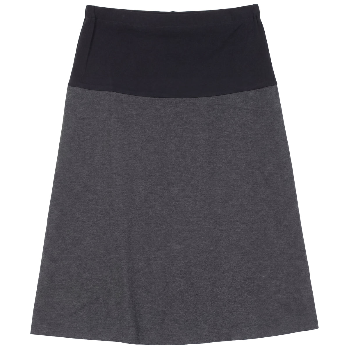 Ladies Skirt With Big Waistband MATERNITY PONTE in Charcoal by Touche Éclat