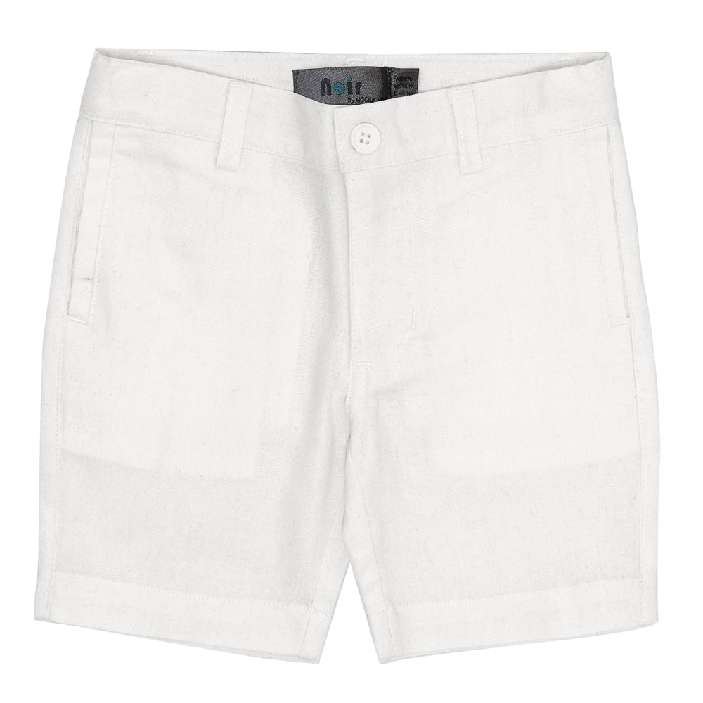 Linen Shorts in White by Noir by Mocha Noir