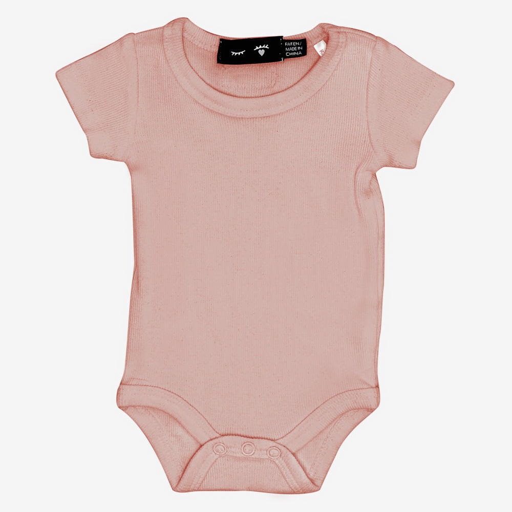 Soft Rib Baby Onesie Blush Baby Overall by {{ product_vemdor}}