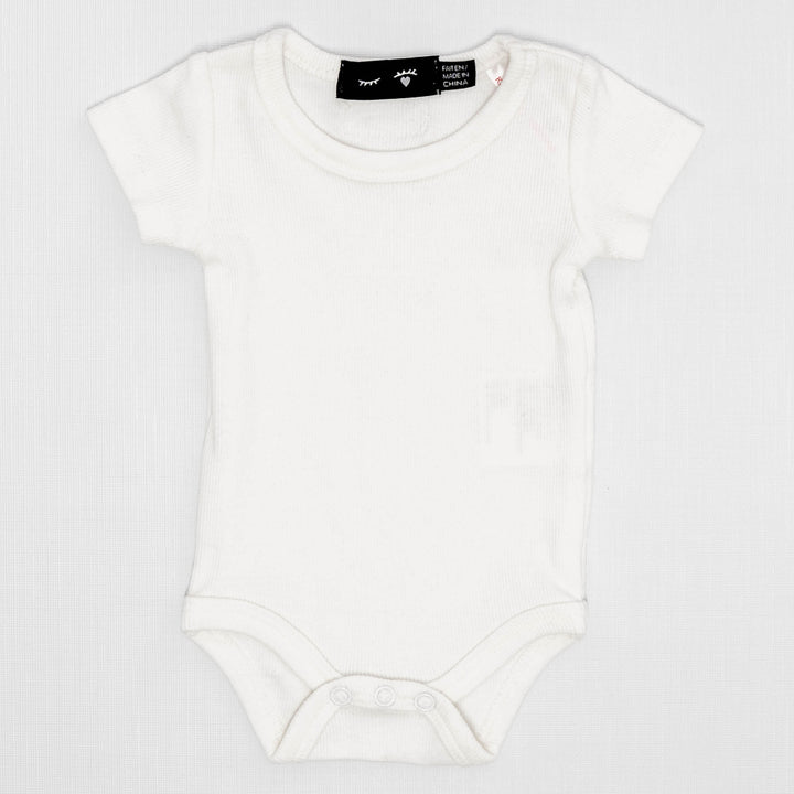 Soft Rib Baby Onesie White Baby Overall by {{ product_vemdor}}