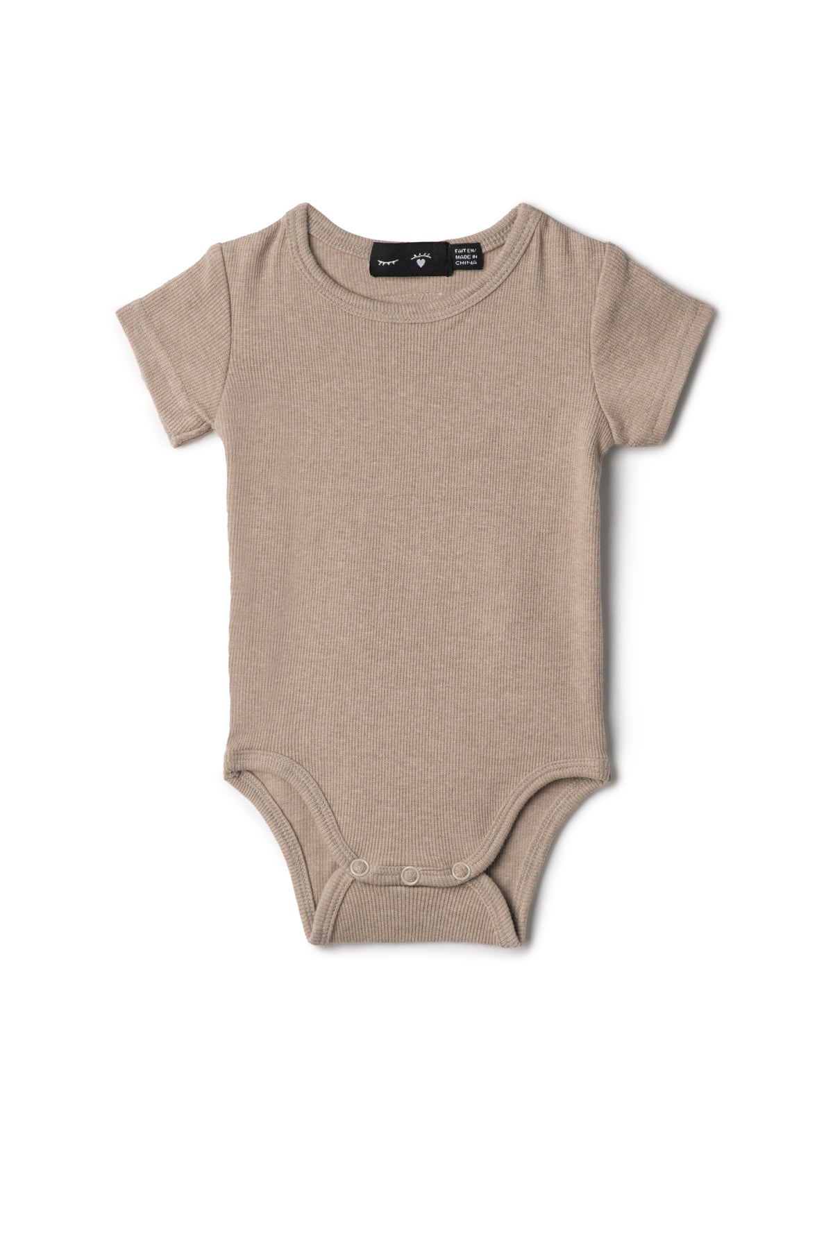 Soft Rib Baby Romper in Sand Mix by Peek a boo