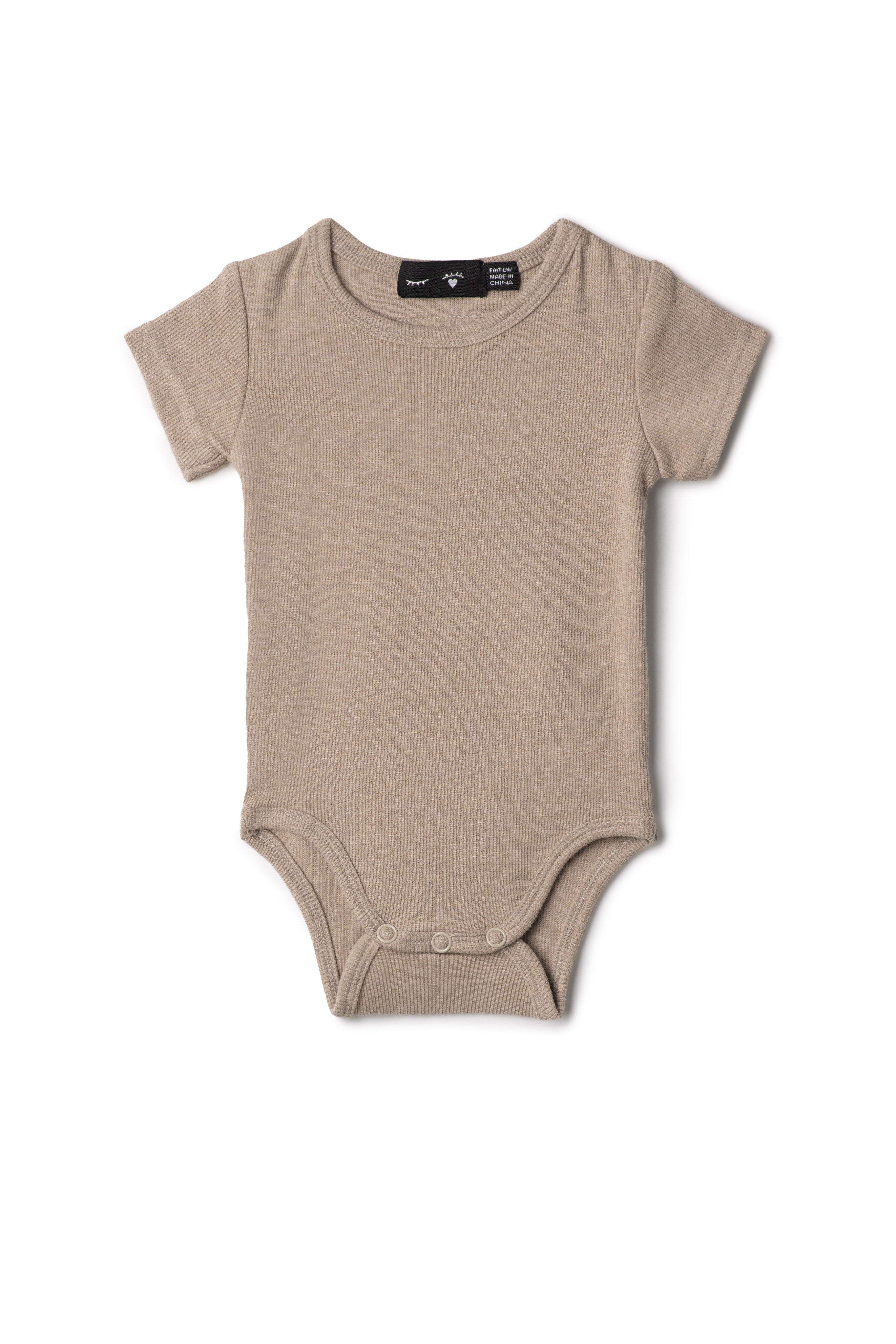 Soft Rib Baby Romper in Sand Mix by Peek a boo
